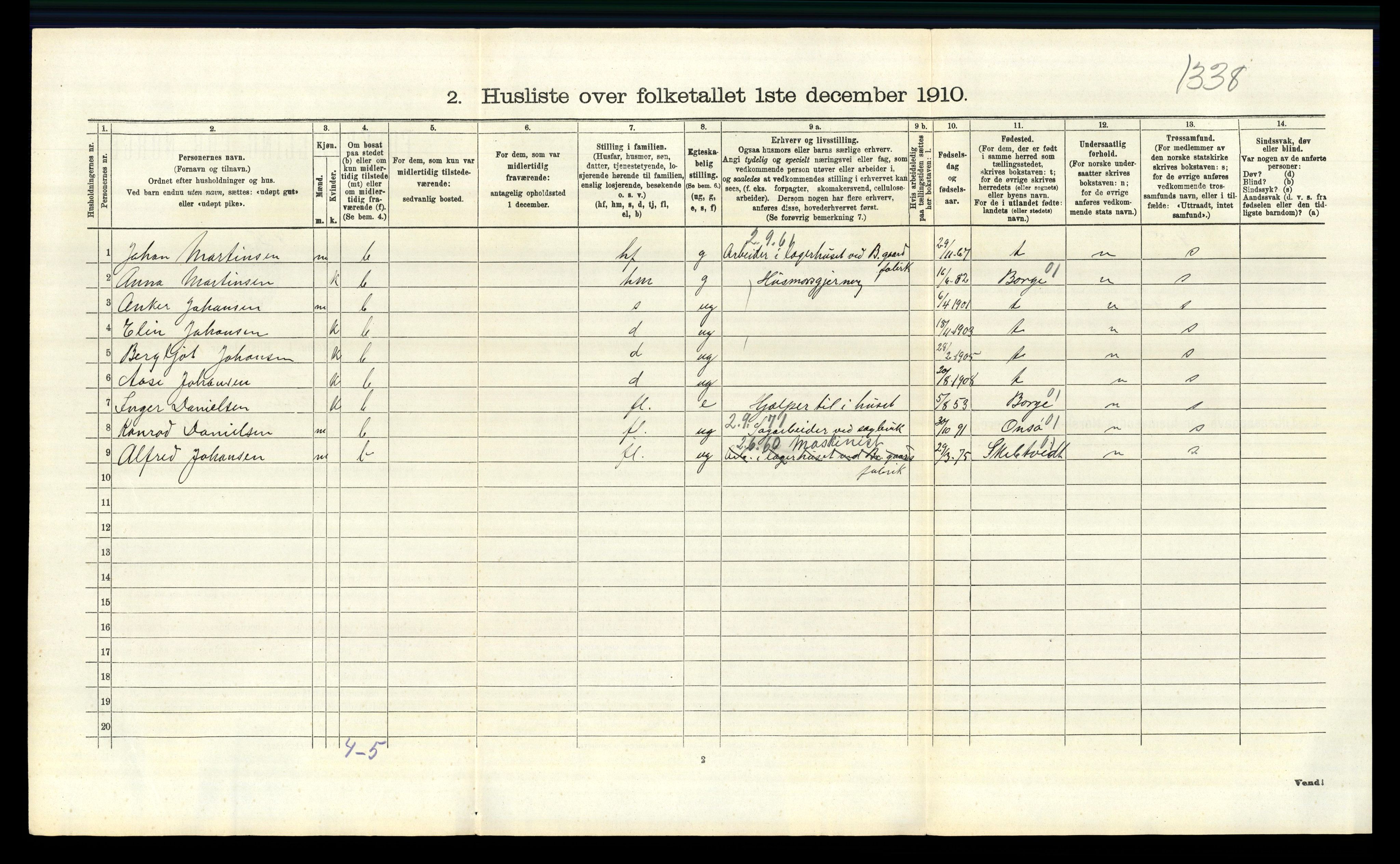 RA, 1910 census for Tune, 1910, p. 477