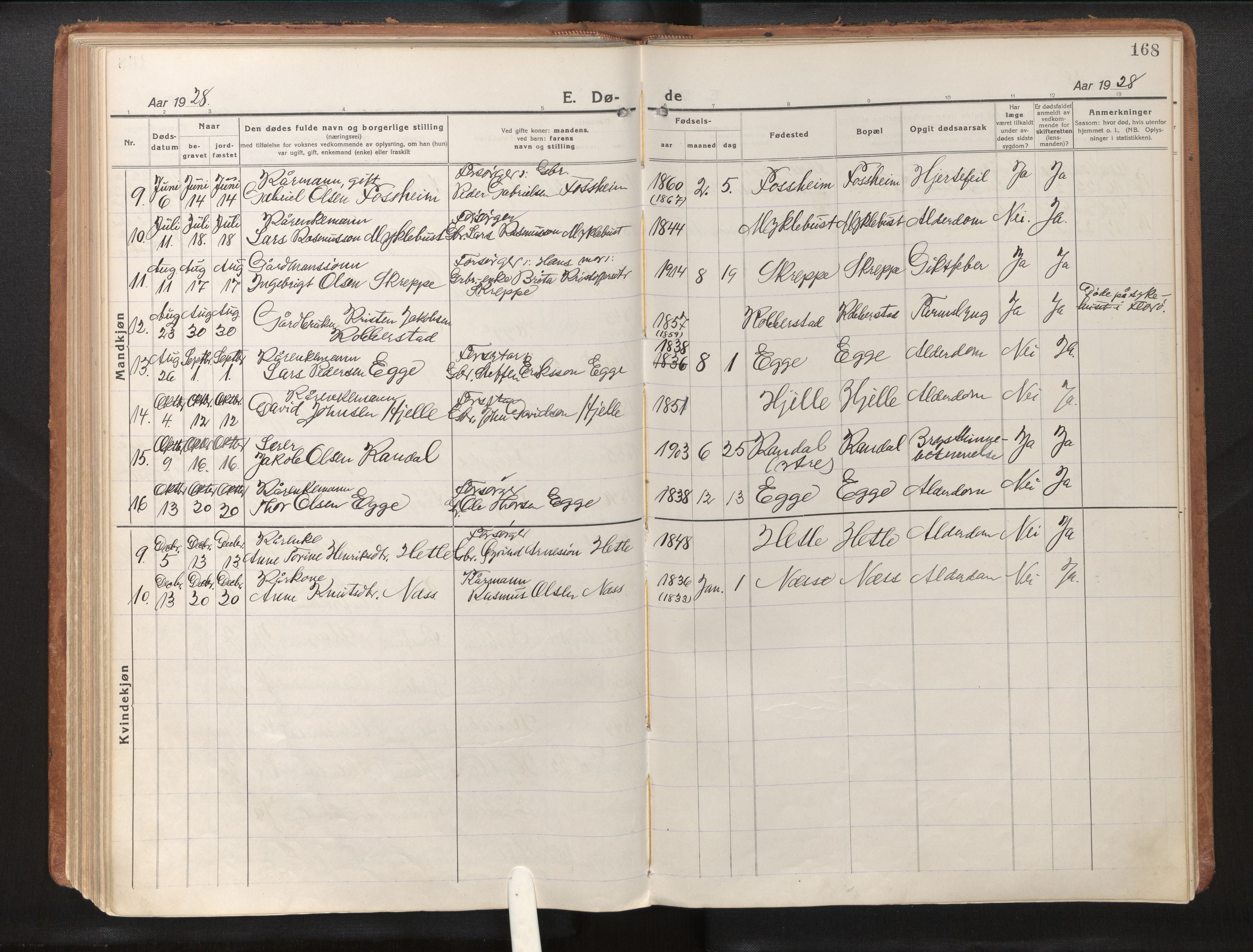 Gloppen sokneprestembete, AV/SAB-A-80101/H/Haa/Haac/L0004: Parish register (official) no. C 4, 1921-1949, p. 168