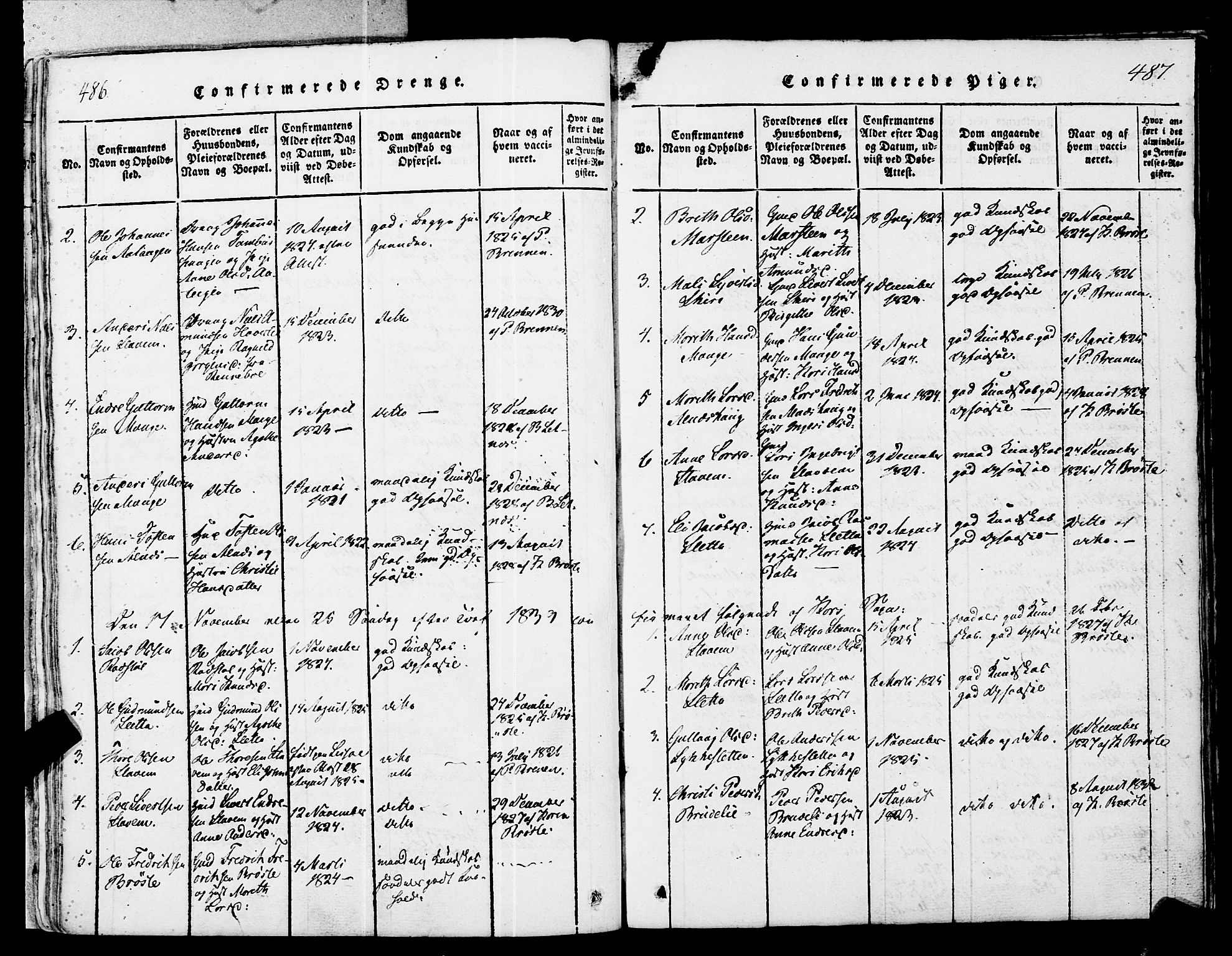Ministerialprotokoller, klokkerbøker og fødselsregistre - Møre og Romsdal, SAT/A-1454/546/L0593: Parish register (official) no. 546A01, 1818-1853, p. 486-487