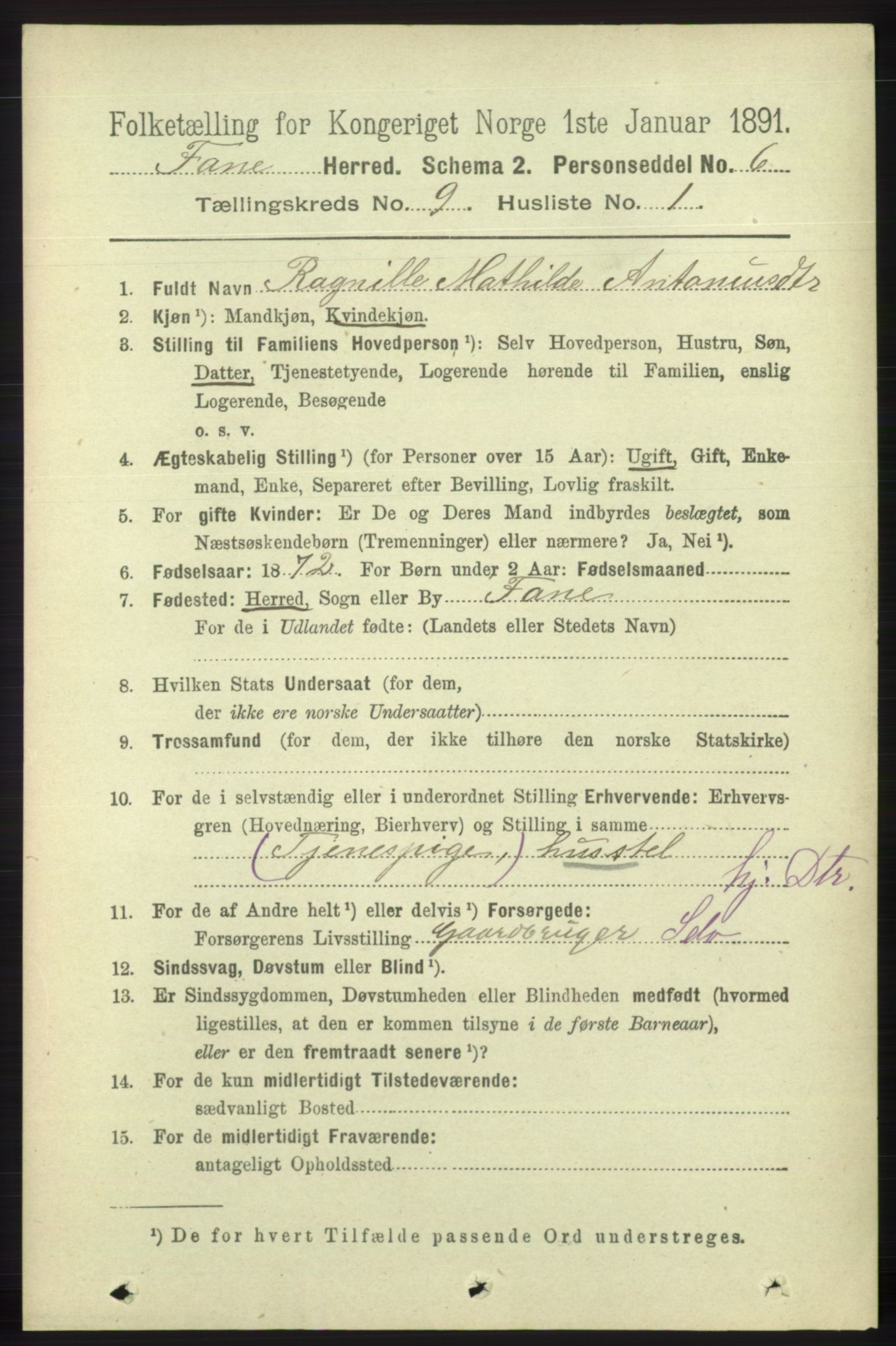 RA, 1891 census for 1249 Fana, 1891, p. 4829