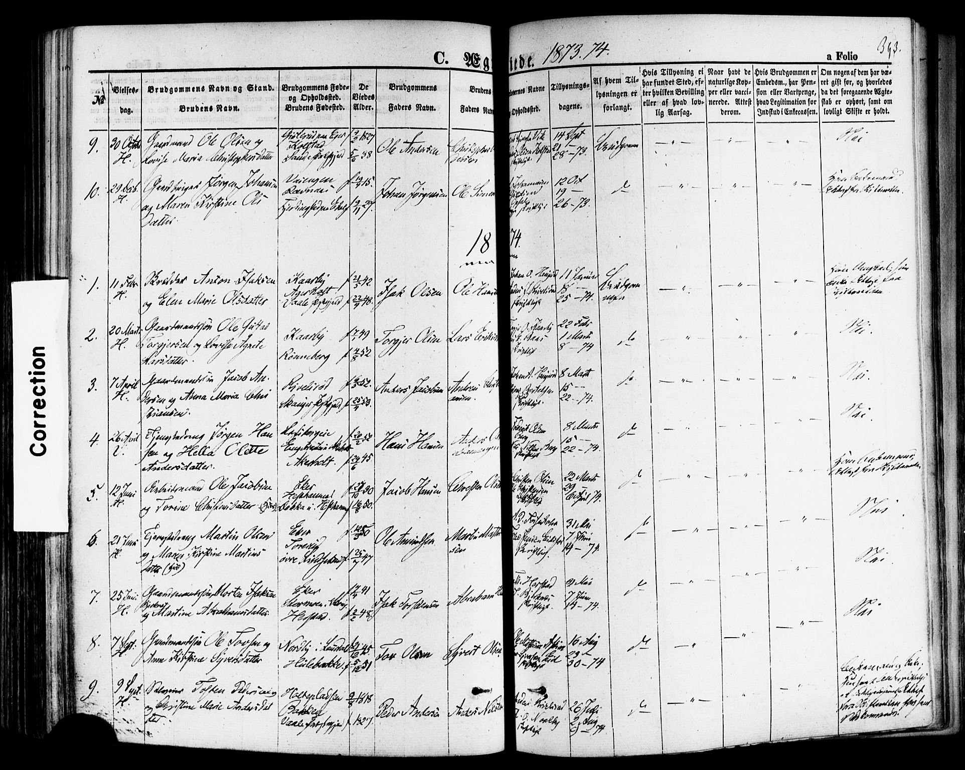 Hof kirkebøker, AV/SAKO-A-64/F/Fa/L0006: Parish register (official) no. I 6, 1851-1877, p. 363