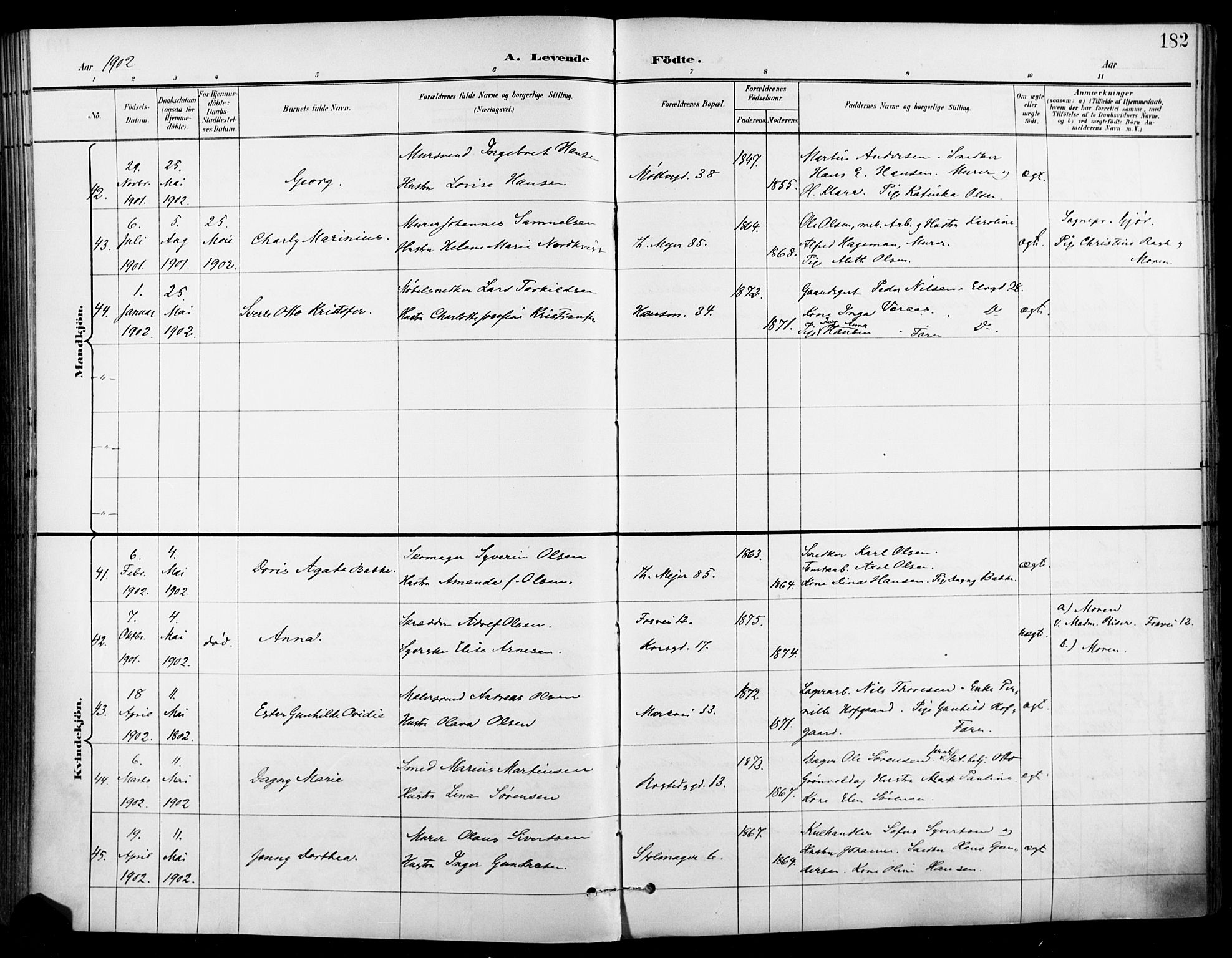 Jakob prestekontor Kirkebøker, SAO/A-10850/F/Fa/L0005: Parish register (official) no. 5, 1896-1903, p. 182