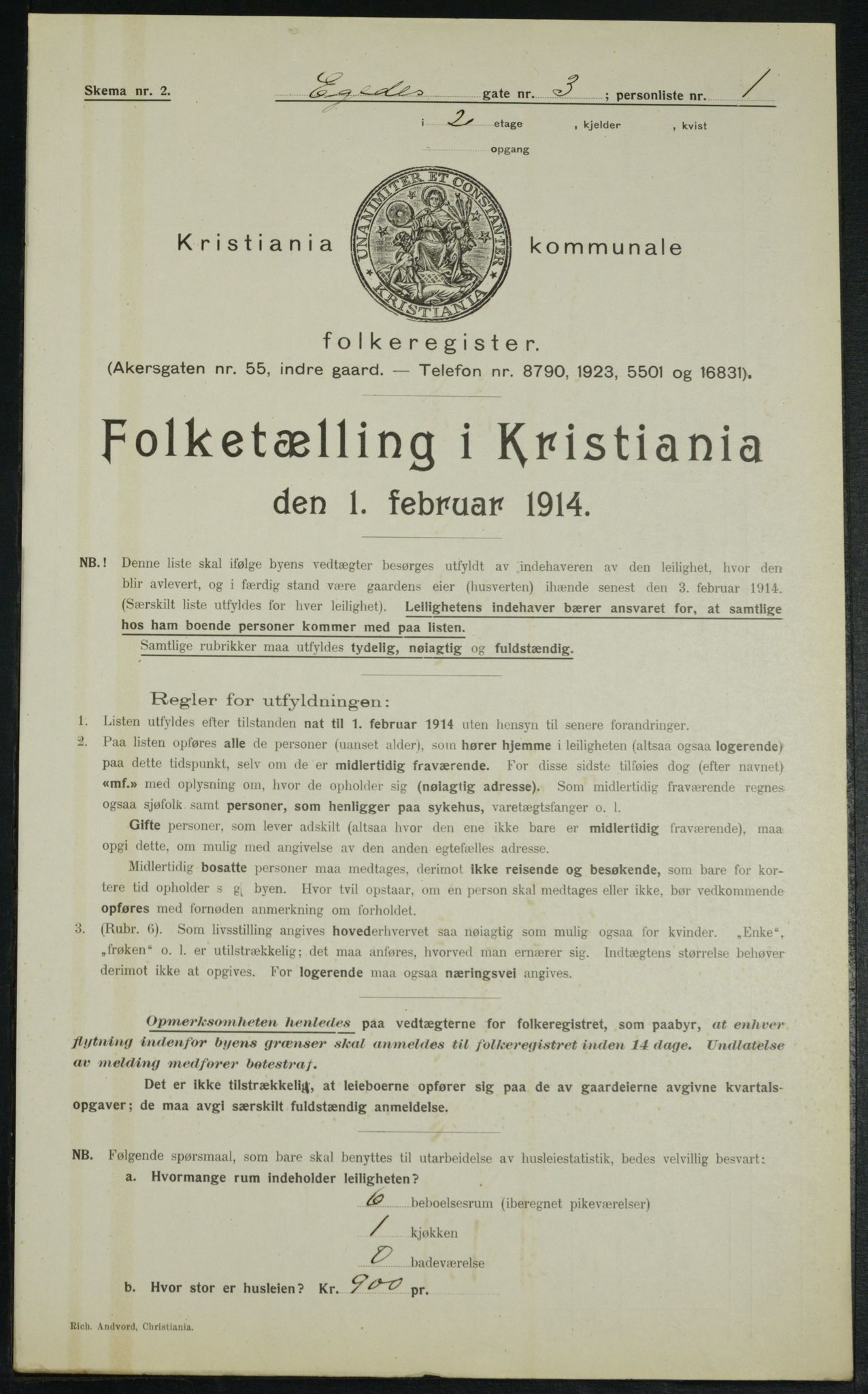 OBA, Municipal Census 1914 for Kristiania, 1914, p. 18926