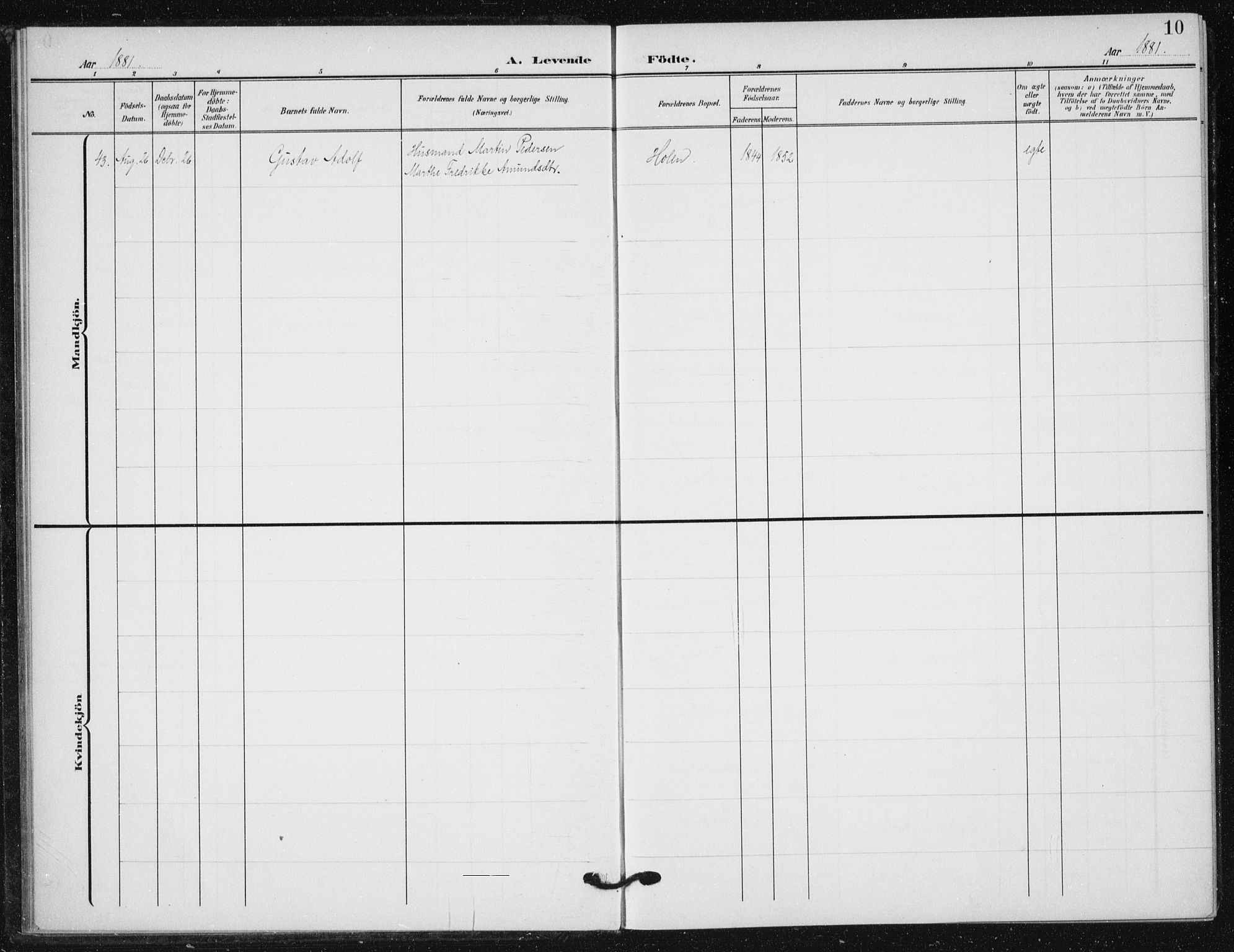 Vestre Aker prestekontor Kirkebøker, SAO/A-10025/F/Fb/L0001: Parish register (official) no. II 1, 1880-1906, p. 10