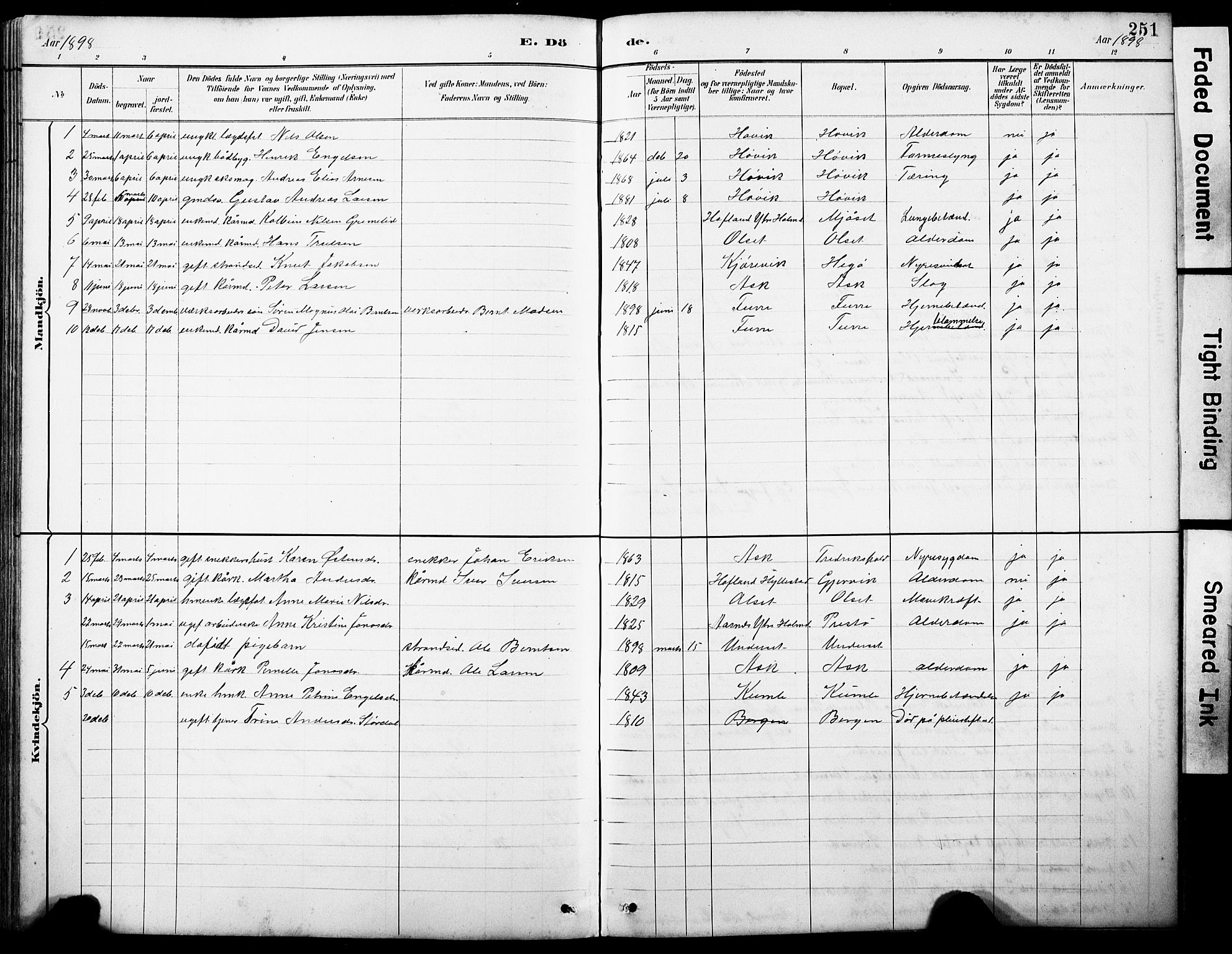 Askvoll sokneprestembete, SAB/A-79501/H/Hab/Haba/L0003: Parish register (copy) no. A 3, 1886-1928, p. 251