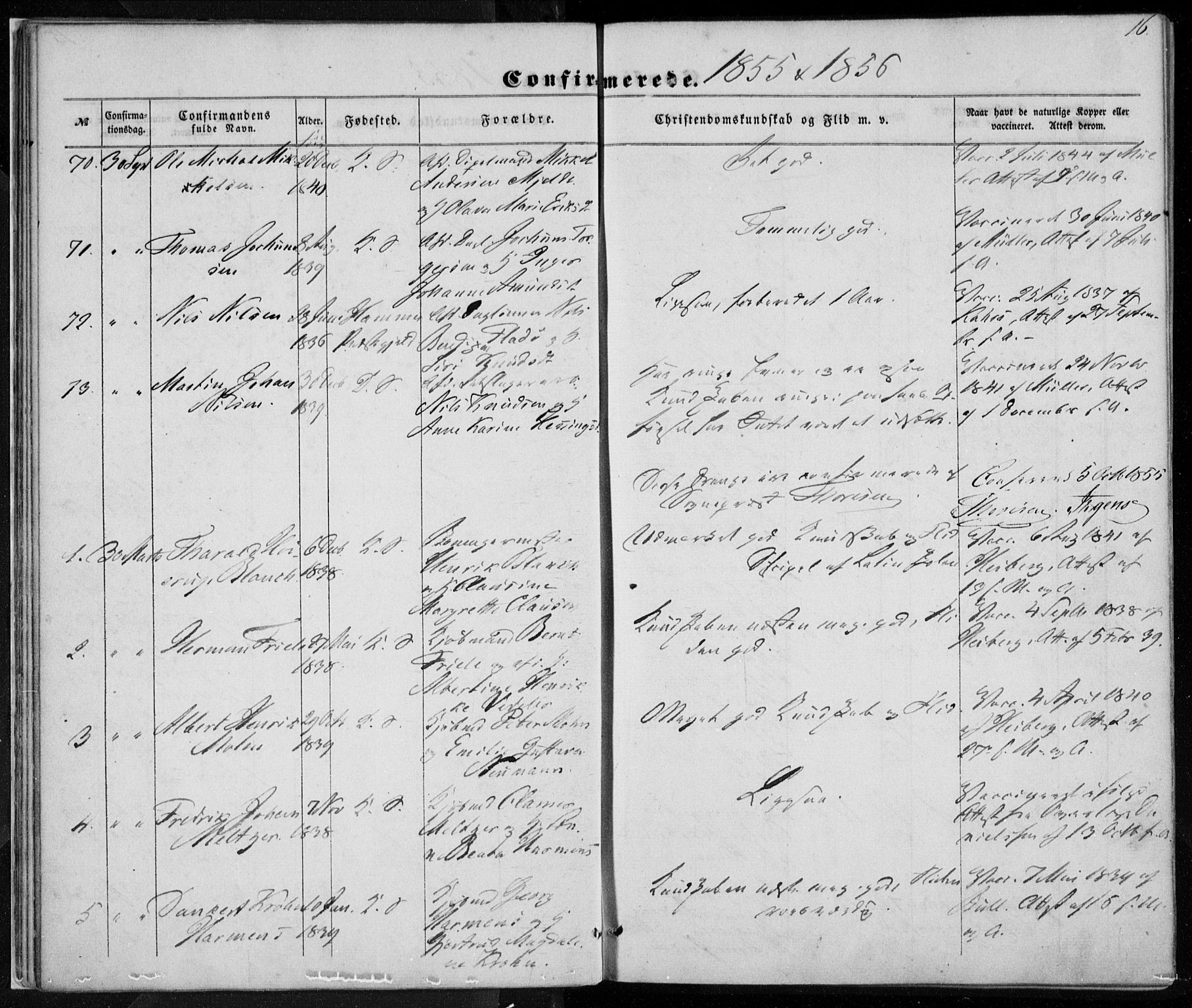 Korskirken sokneprestembete, SAB/A-76101/H/Haa/L0027: Parish register (official) no. C 3, 1854-1868, p. 16