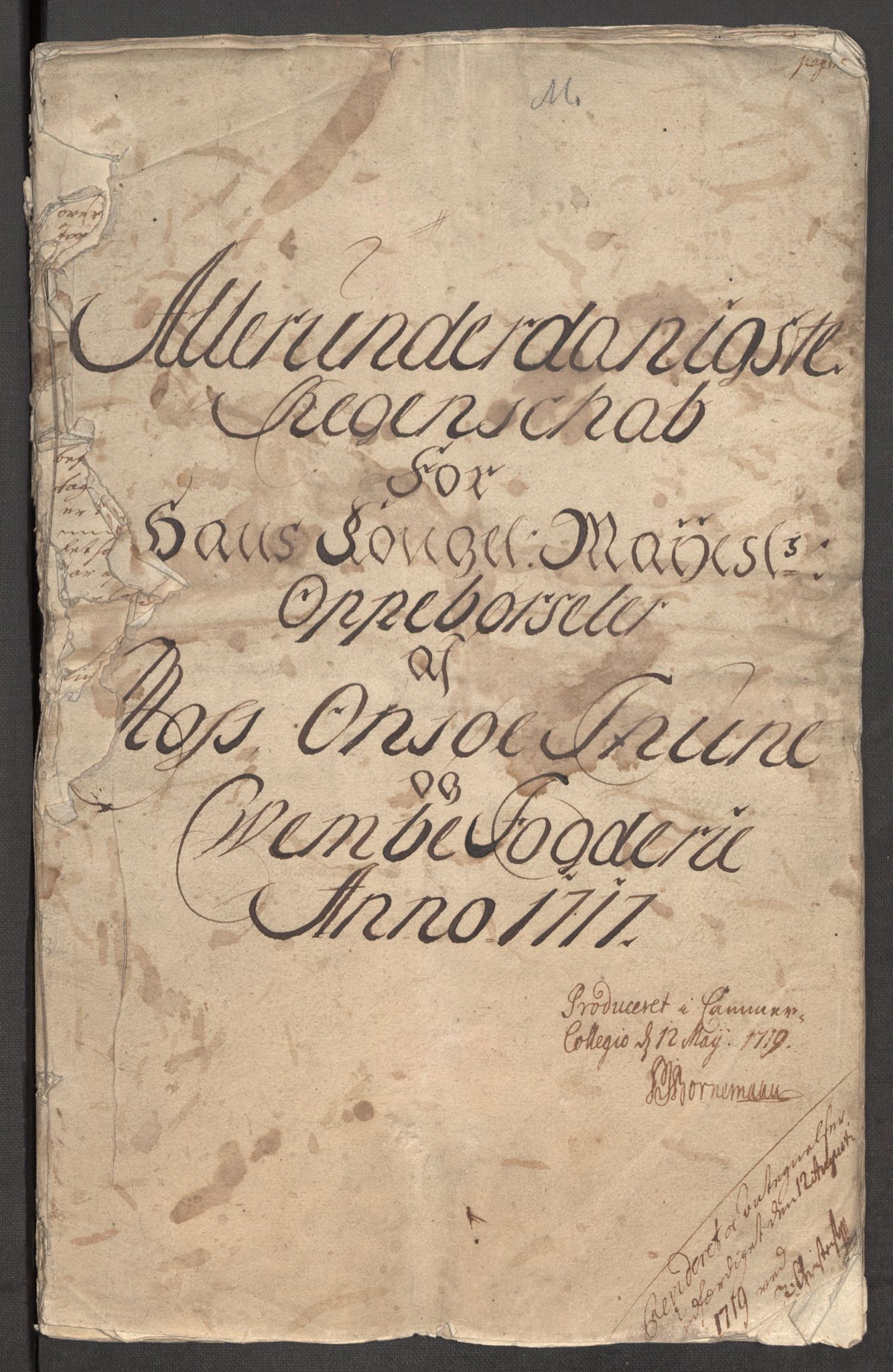 Rentekammeret inntil 1814, Reviderte regnskaper, Fogderegnskap, AV/RA-EA-4092/R04/L0141: Fogderegnskap Moss, Onsøy, Tune, Veme og Åbygge, 1717, p. 4