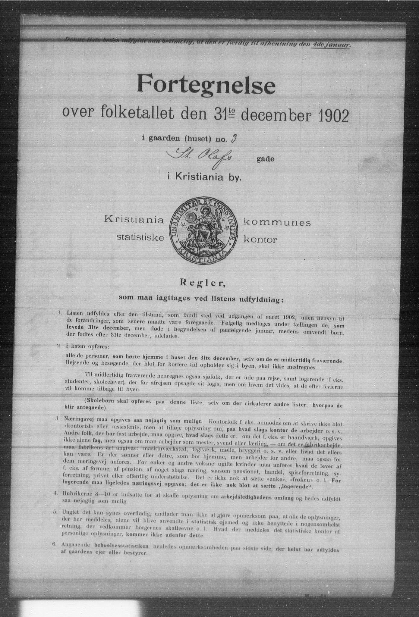 OBA, Municipal Census 1902 for Kristiania, 1902, p. 19007