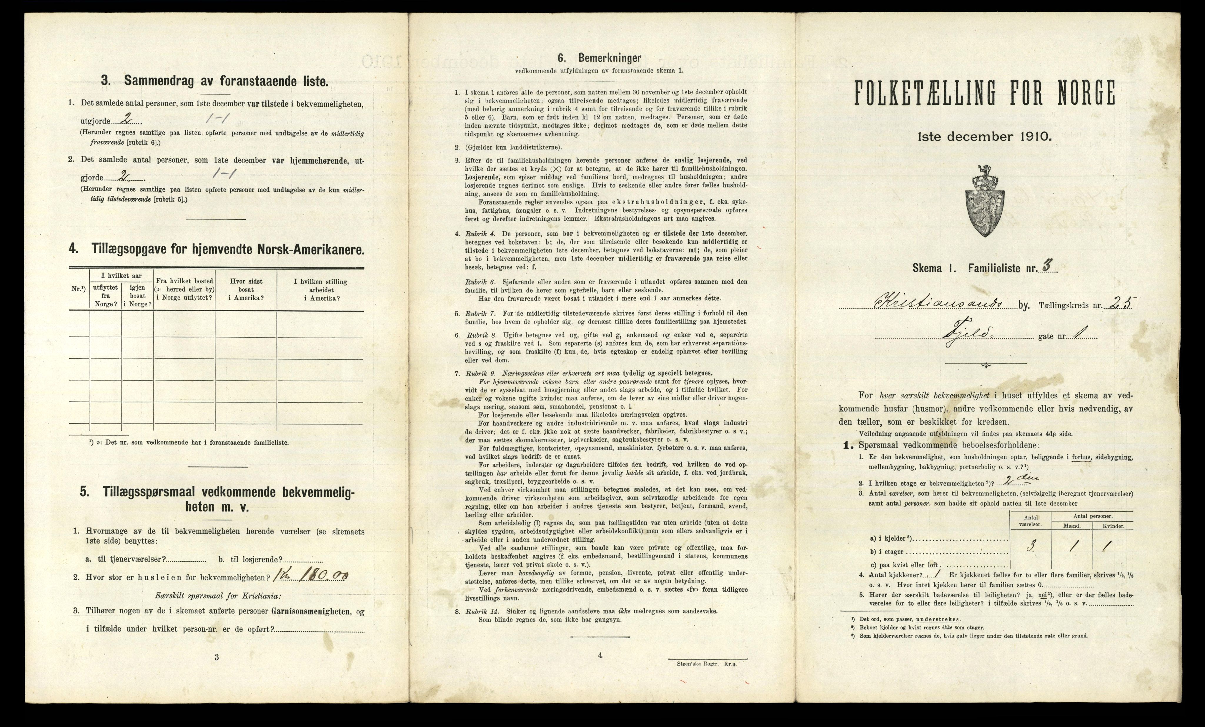 RA, 1910 census for Kristiansand, 1910, p. 6448