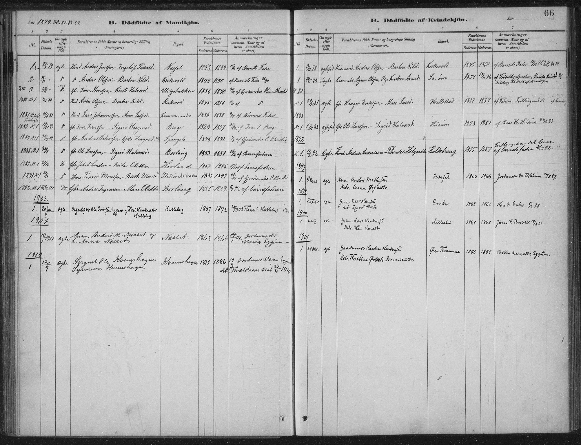 Lærdal sokneprestembete, AV/SAB-A-81201: Parish register (official) no. C  1, 1878-1911, p. 66