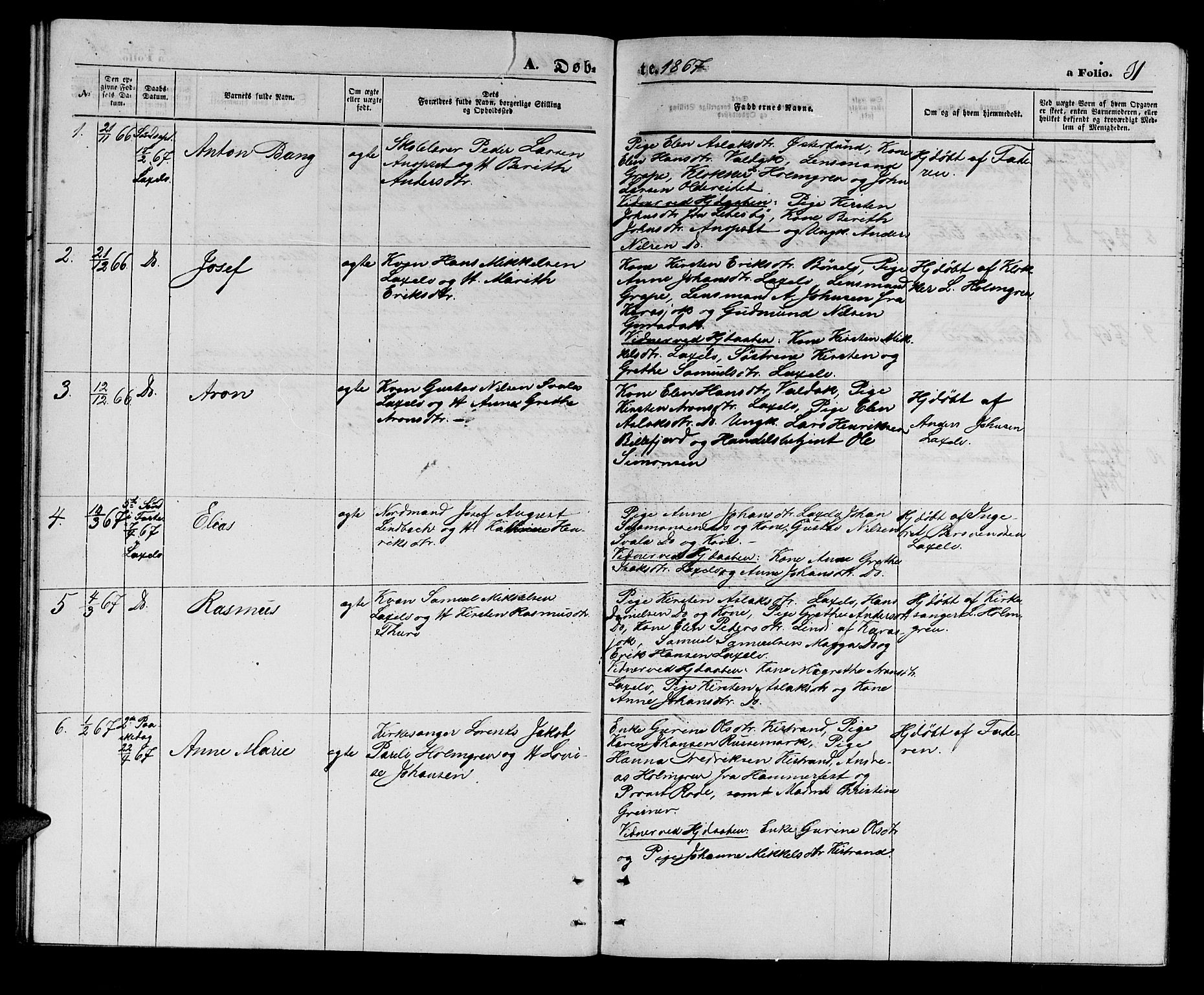 Kistrand/Porsanger sokneprestembete, AV/SATØ-S-1351/H/Hb/L0002.klokk: Parish register (copy) no. 2, 1862-1873, p. 31