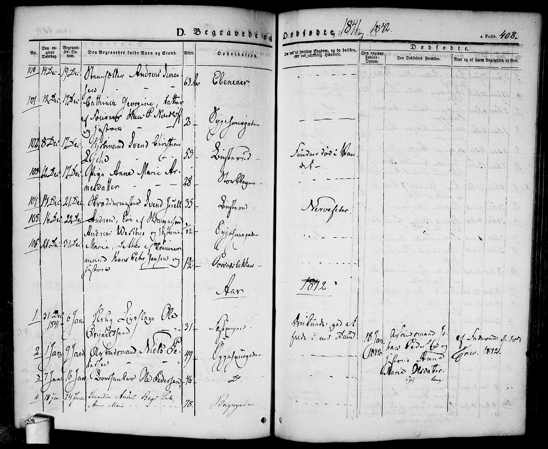 Halden prestekontor Kirkebøker, SAO/A-10909/F/Fa/L0005: Parish register (official) no. I 5, 1834-1845, p. 408