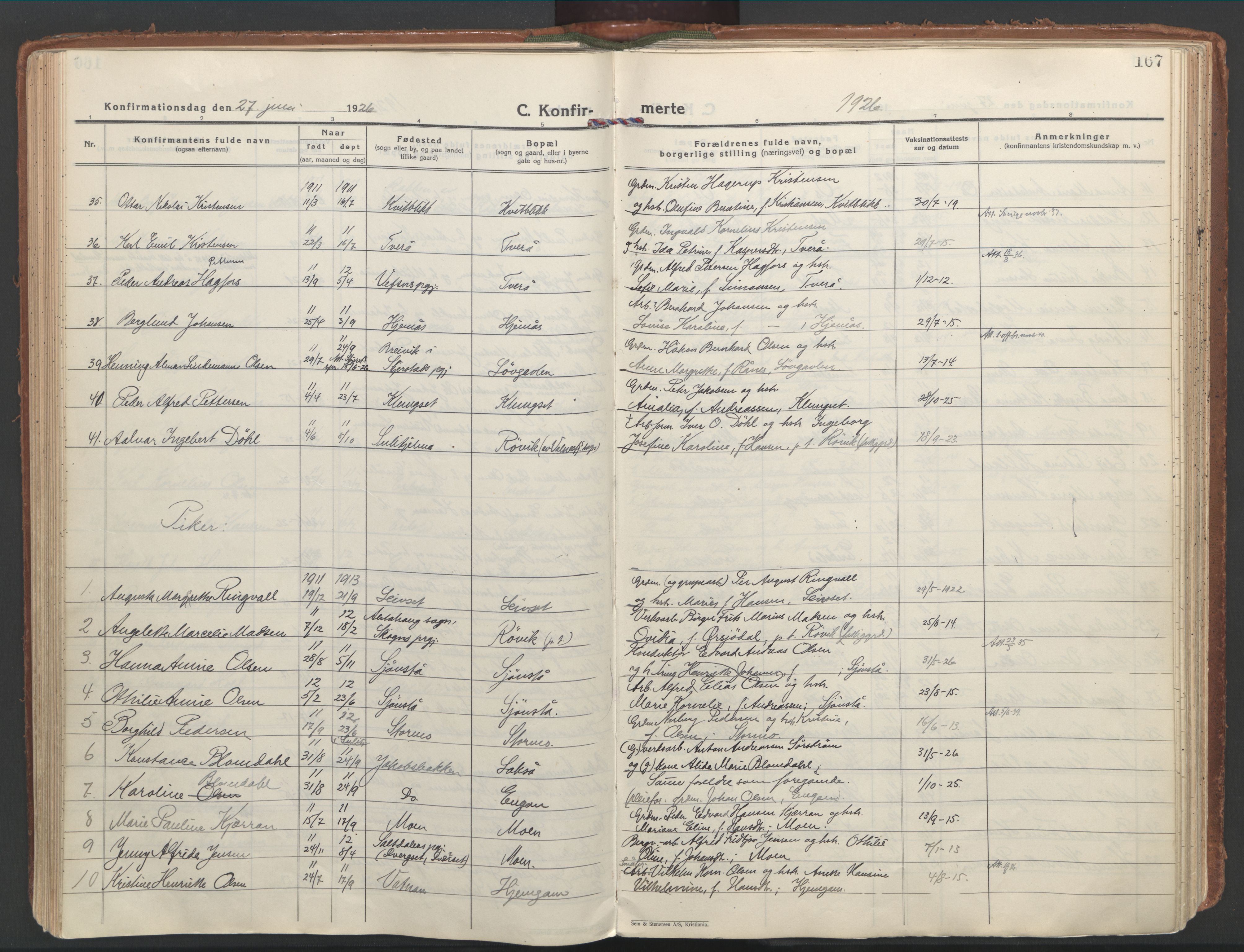 Ministerialprotokoller, klokkerbøker og fødselsregistre - Nordland, AV/SAT-A-1459/849/L0699: Parish register (official) no. 849A10, 1924-1937, p. 167