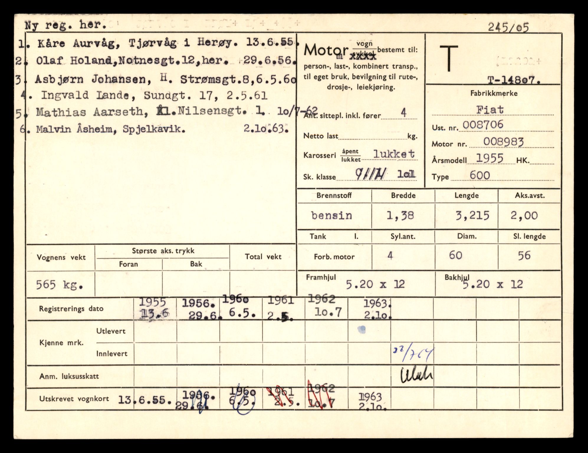 Møre og Romsdal vegkontor - Ålesund trafikkstasjon, AV/SAT-A-4099/F/Fe/L0048: Registreringskort for kjøretøy T 14721 - T 14863, 1927-1998, p. 1825