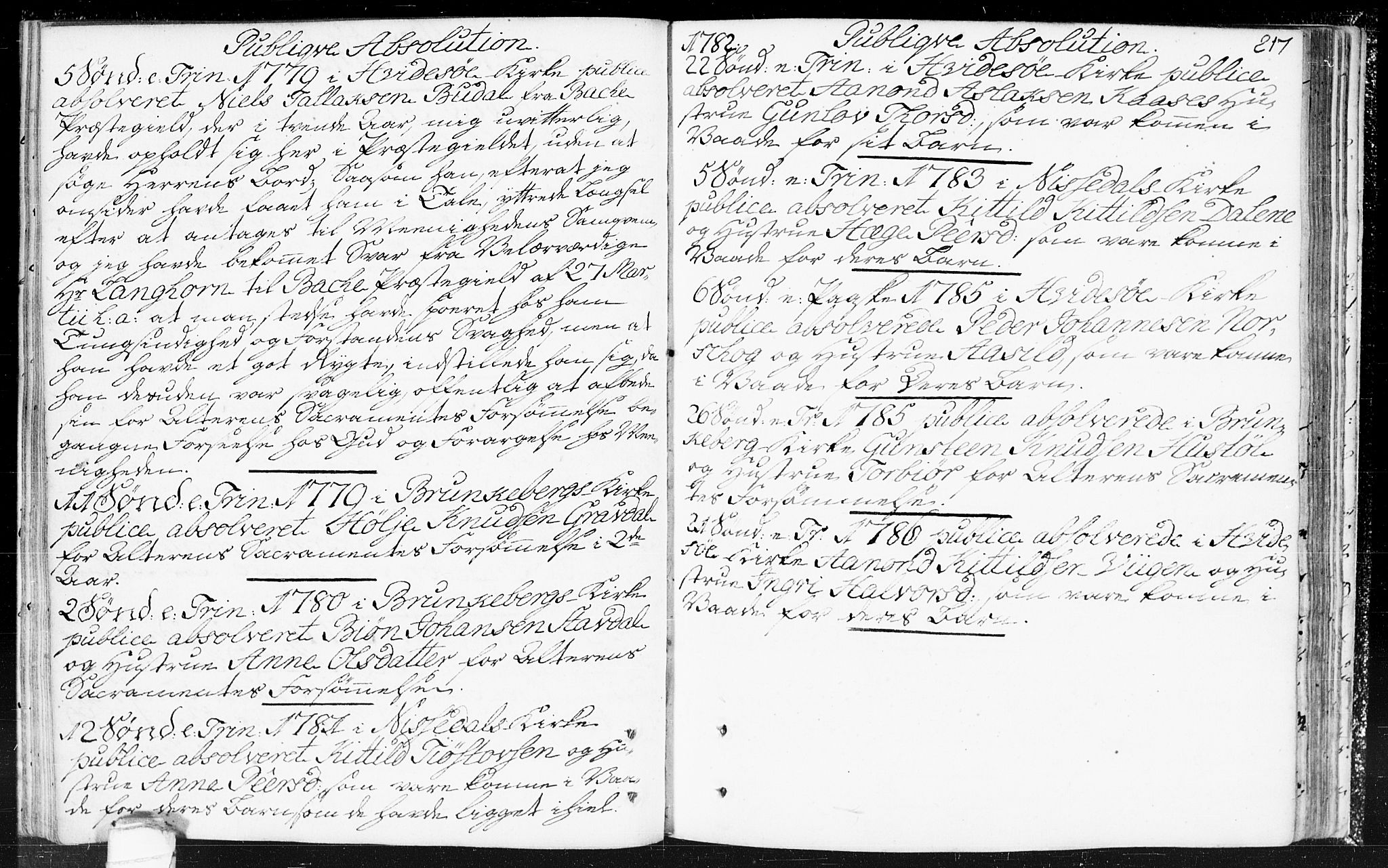 Kviteseid kirkebøker, SAKO/A-276/F/Fa/L0002: Parish register (official) no. I 2, 1773-1786, p. 217