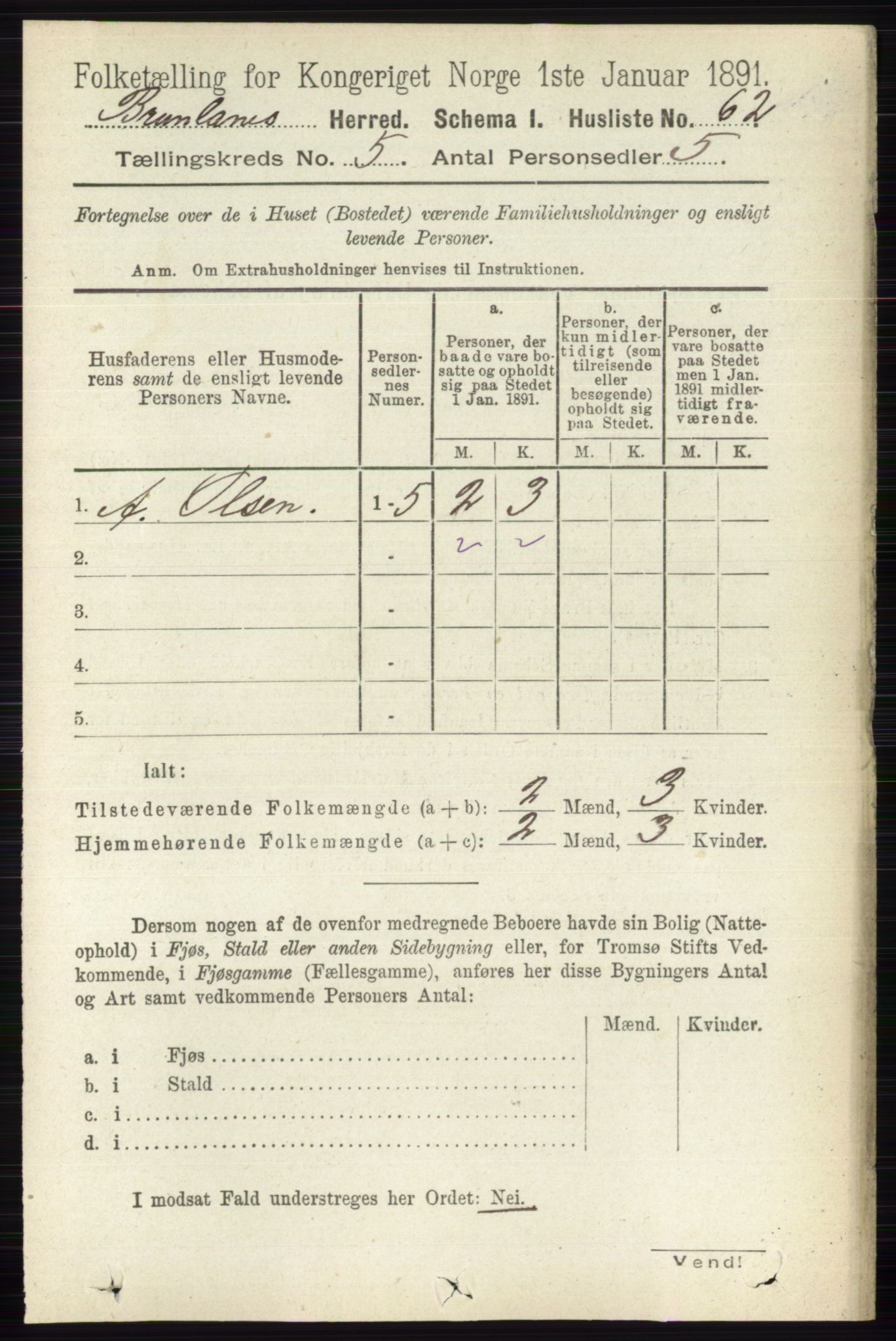 RA, 1891 census for 0726 Brunlanes, 1891, p. 2231