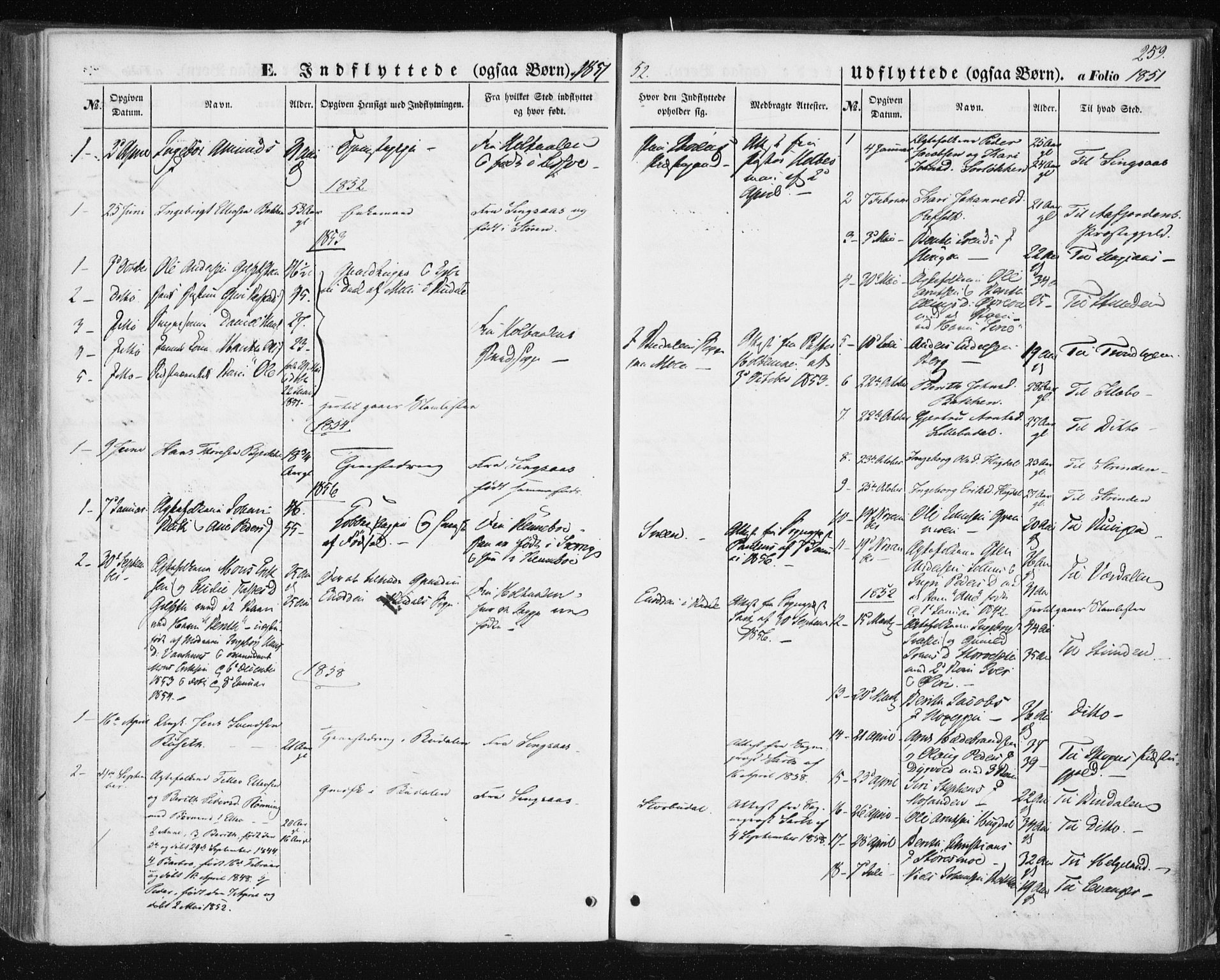 Ministerialprotokoller, klokkerbøker og fødselsregistre - Sør-Trøndelag, SAT/A-1456/687/L1000: Parish register (official) no. 687A06, 1848-1869, p. 259