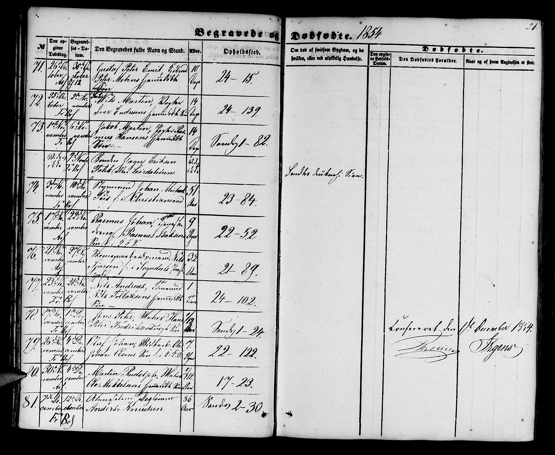 Korskirken sokneprestembete, AV/SAB-A-76101/H/Hab: Parish register (copy) no. E 2, 1851-1871, p. 21