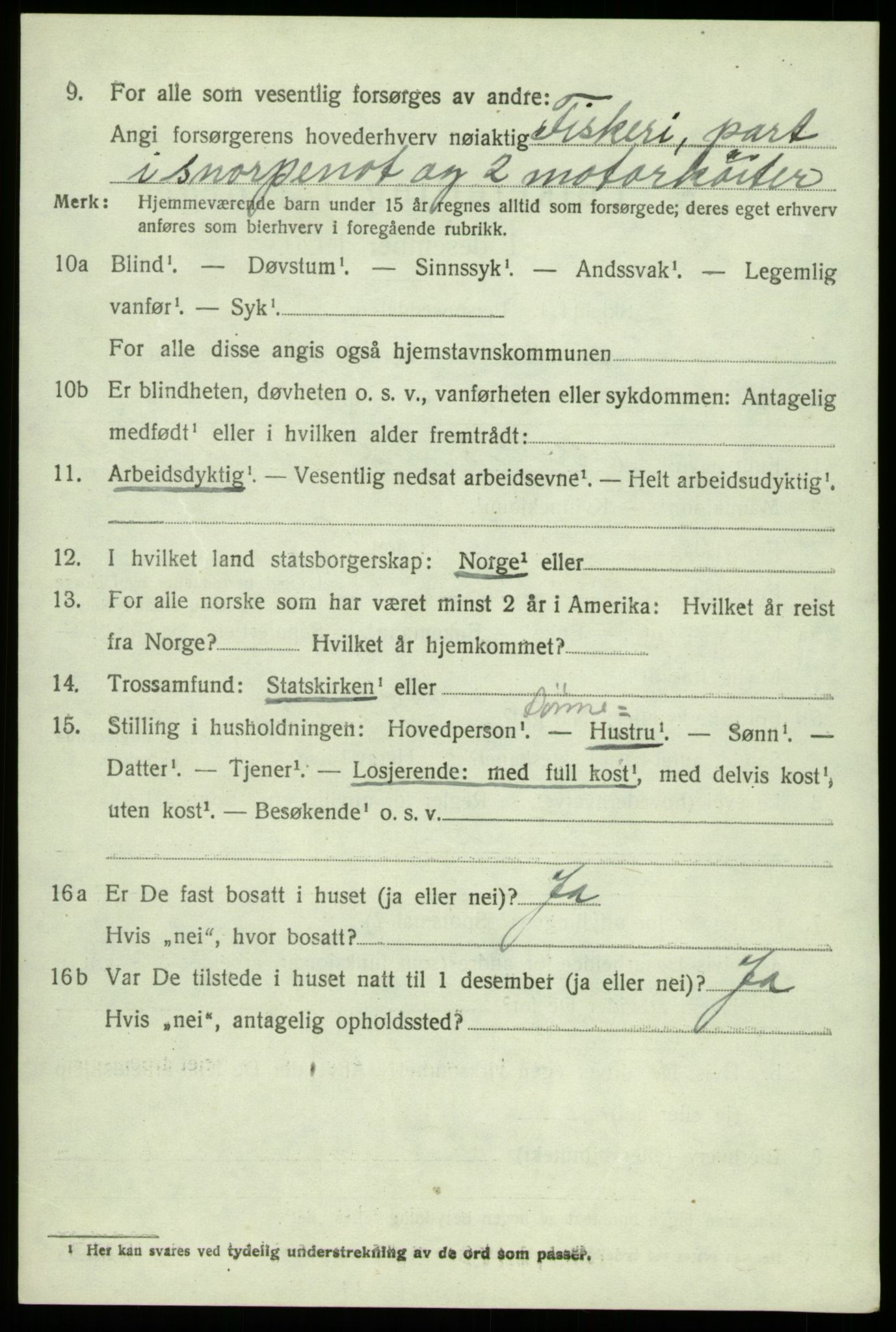 SAB, 1920 census for Fjell, 1920, p. 4101