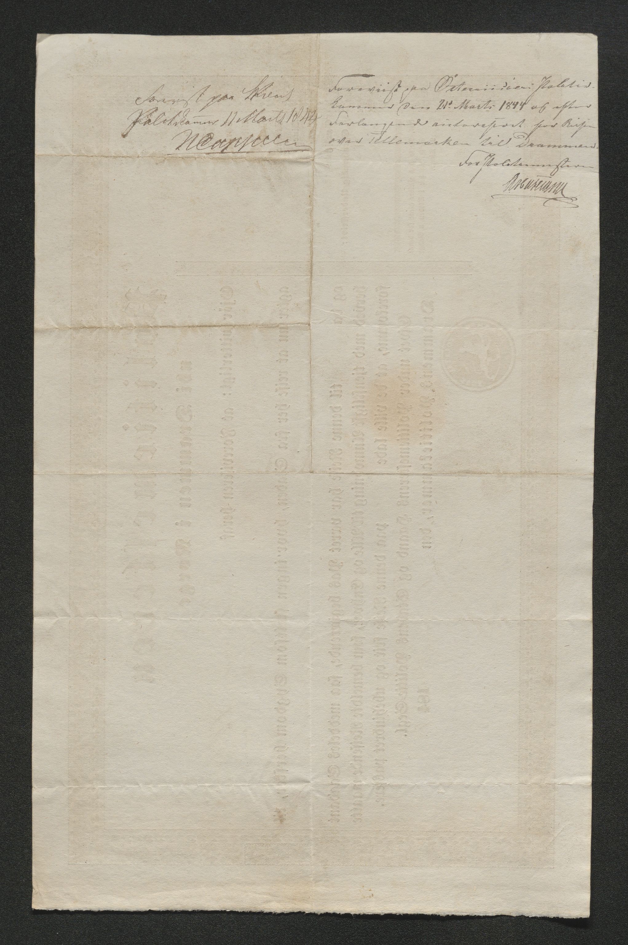 Drammen politikammer, SAKO/A-623/I/Ia/Iab/L0007: Innleverte pass, 1843-1844, p. 479