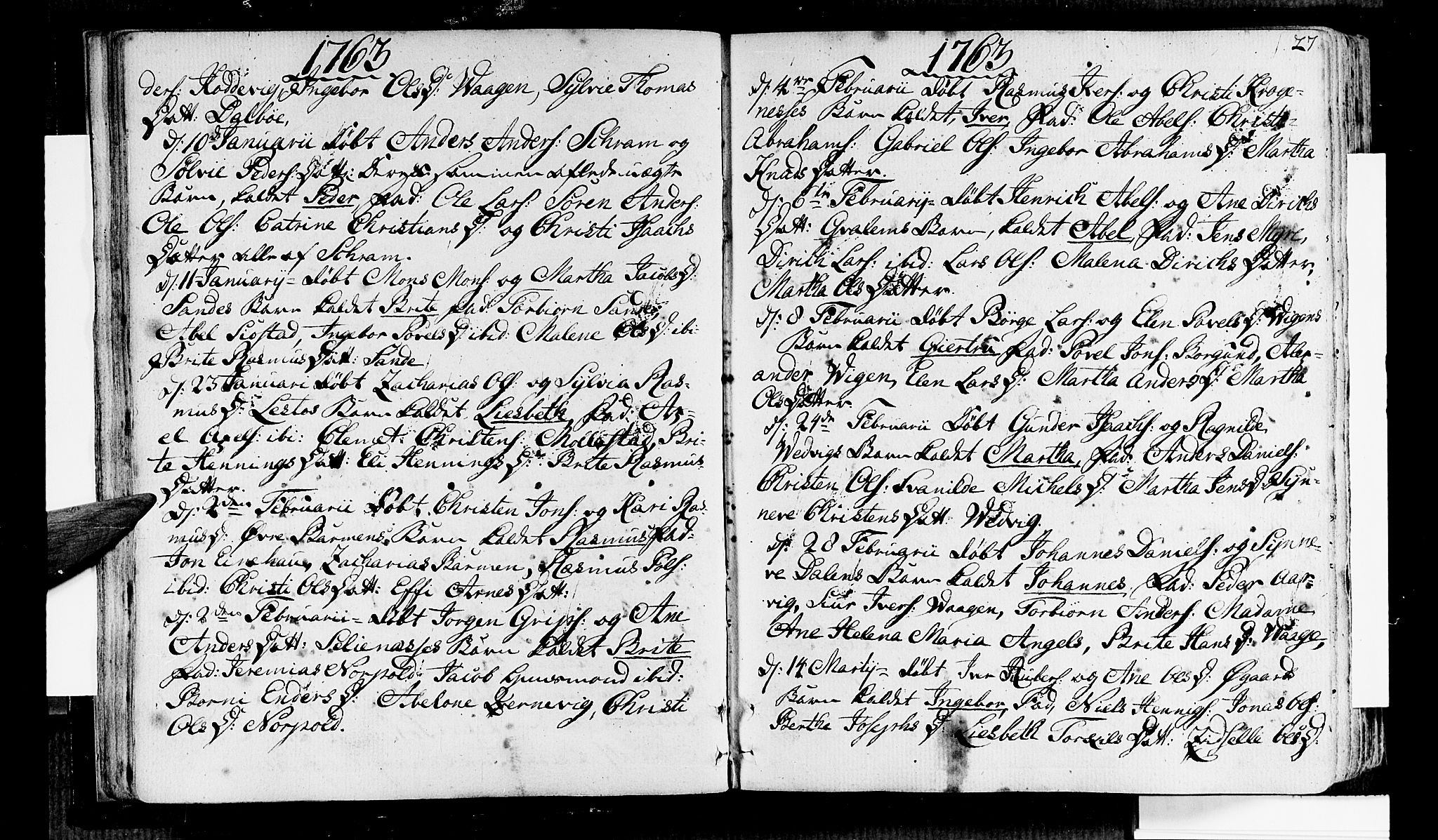 Selje sokneprestembete, AV/SAB-A-99938/H/Ha/Haa/Haaa: Parish register (official) no. A 5, 1760-1782, p. 27