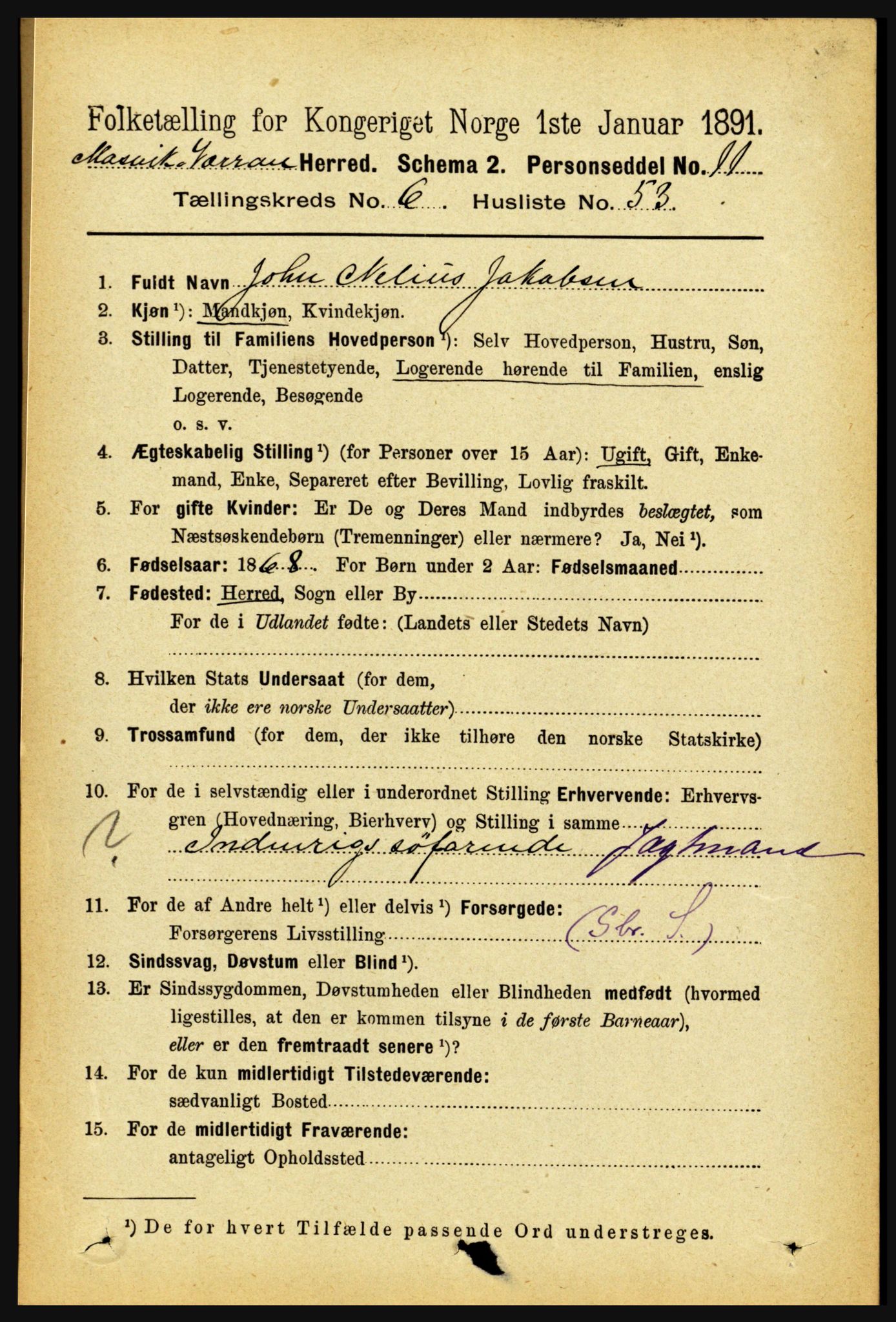 RA, 1891 census for 1723 Mosvik og Verran, 1891, p. 2842