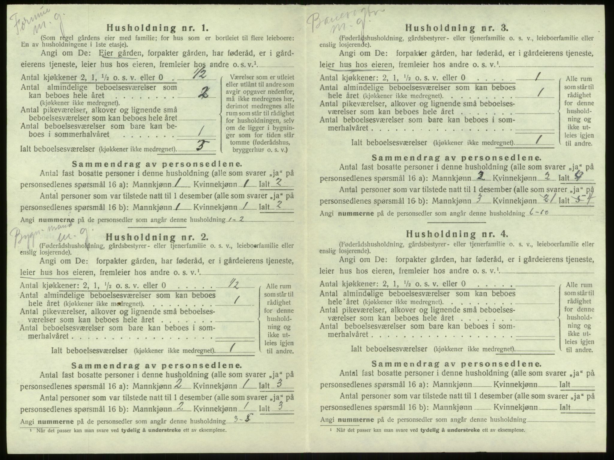 SAB, 1920 census for Haus, 1920, p. 426