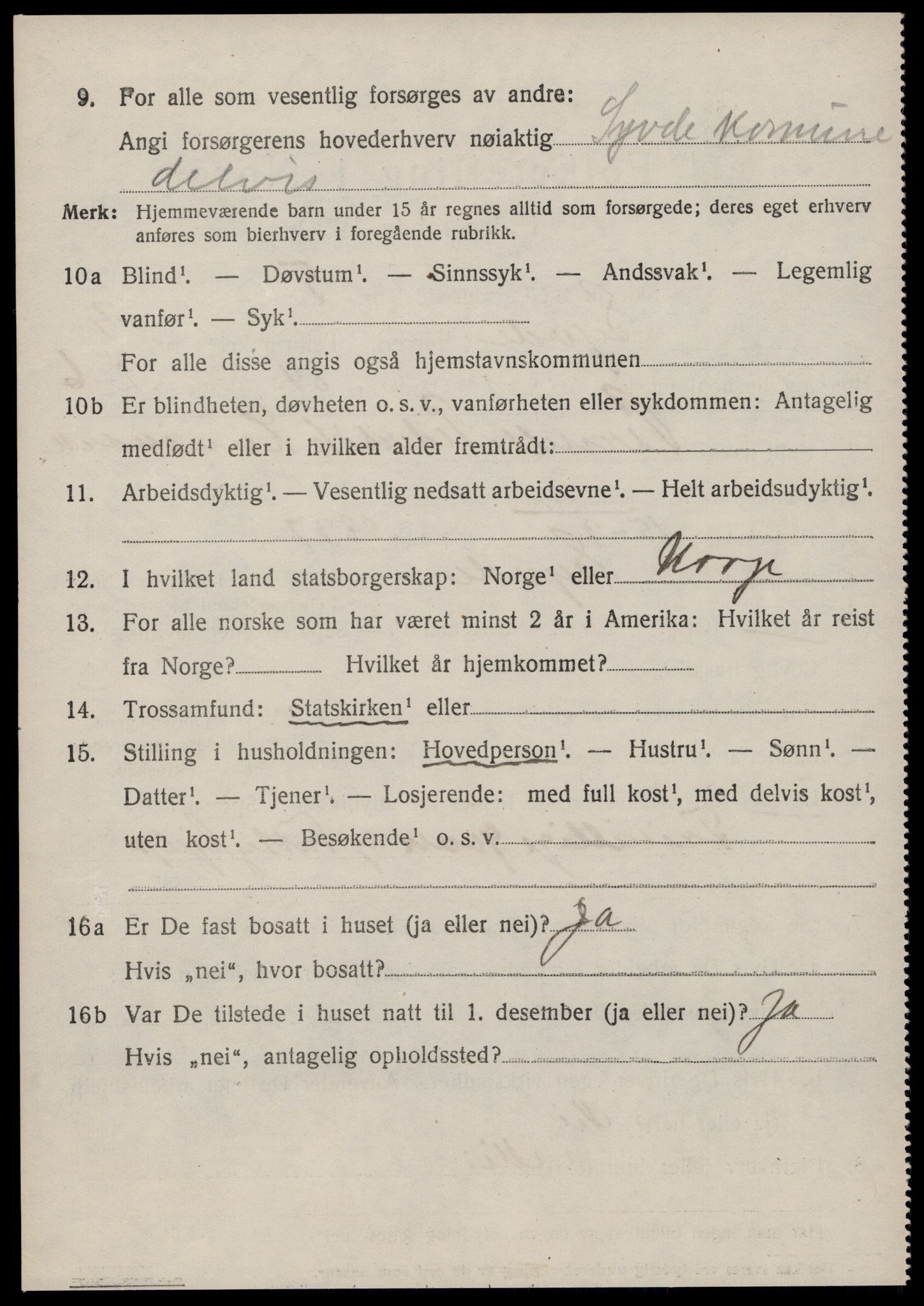 SAT, 1920 census for Syvde, 1920, p. 1019