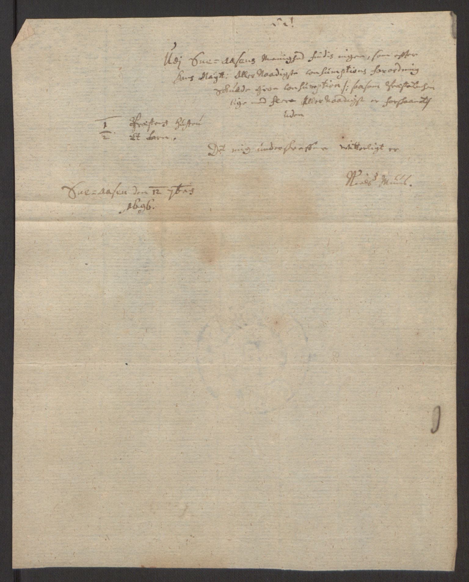 Rentekammeret inntil 1814, Reviderte regnskaper, Fogderegnskap, AV/RA-EA-4092/R63/L4309: Fogderegnskap Inderøy, 1695-1697, p. 292