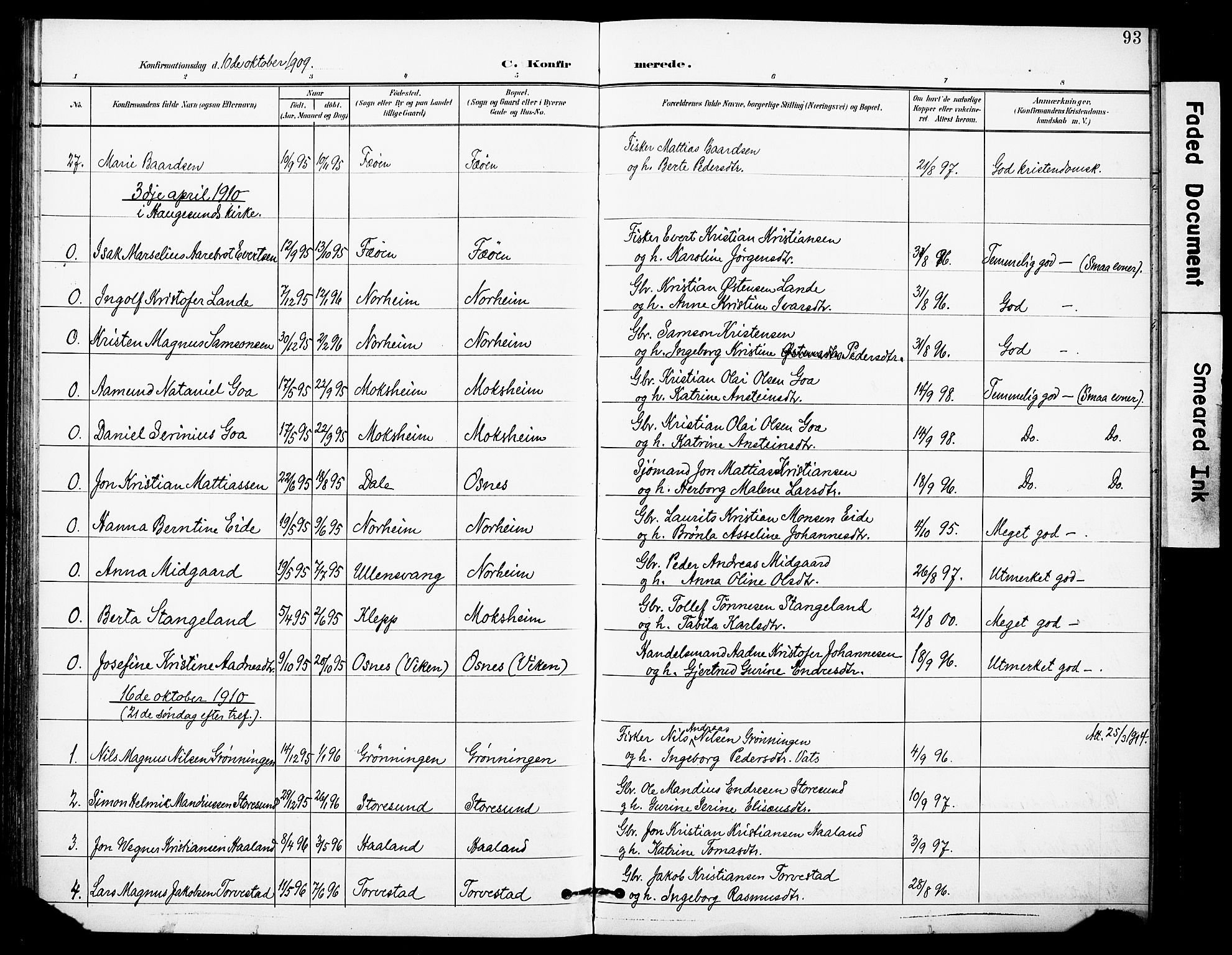 Torvastad sokneprestkontor, AV/SAST-A -101857/H/Ha/Haa/L0017: Parish register (official) no. A 16, 1899-1911, p. 93