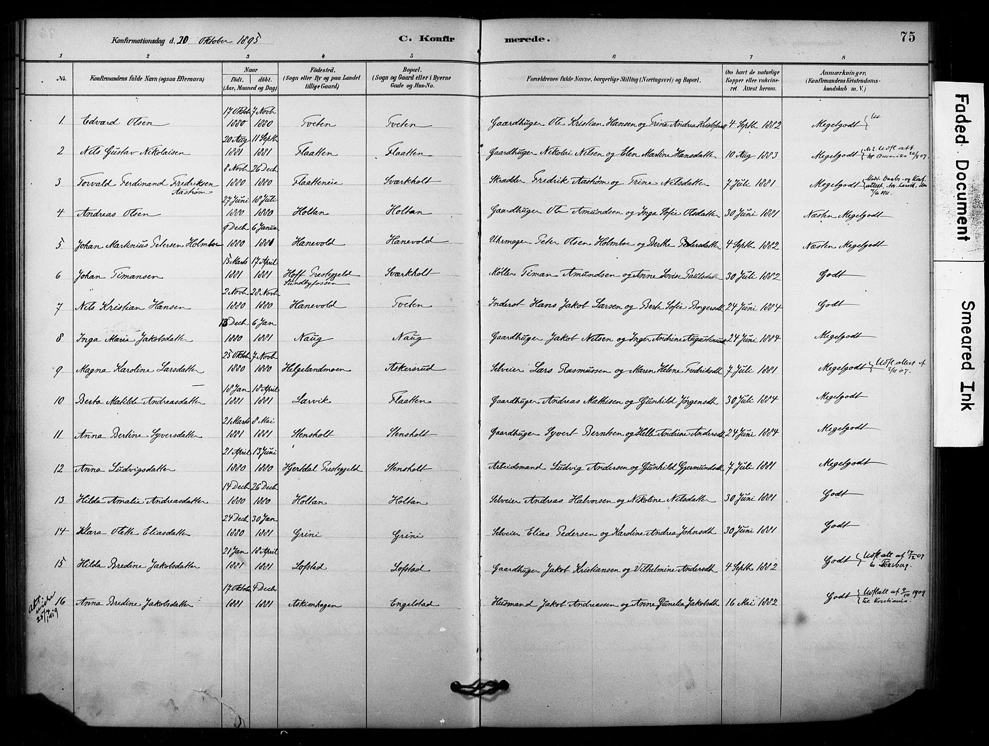 Lardal kirkebøker, AV/SAKO-A-350/F/Fd/L0001: Parish register (official) no. IV 1, 1881-1907, p. 75