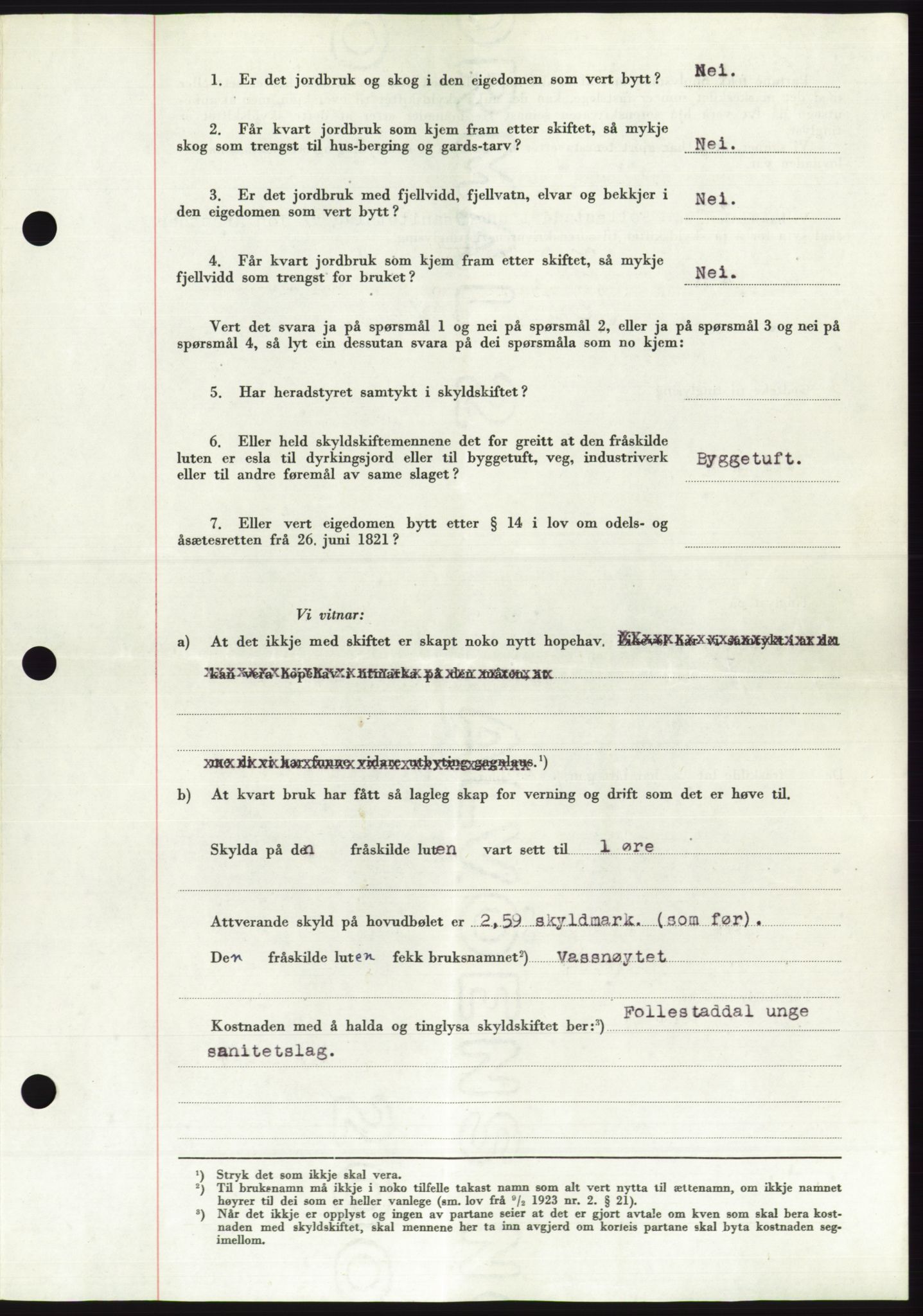 Søre Sunnmøre sorenskriveri, AV/SAT-A-4122/1/2/2C/L0090: Mortgage book no. 16A, 1951-1951, Diary no: : 1903/1951