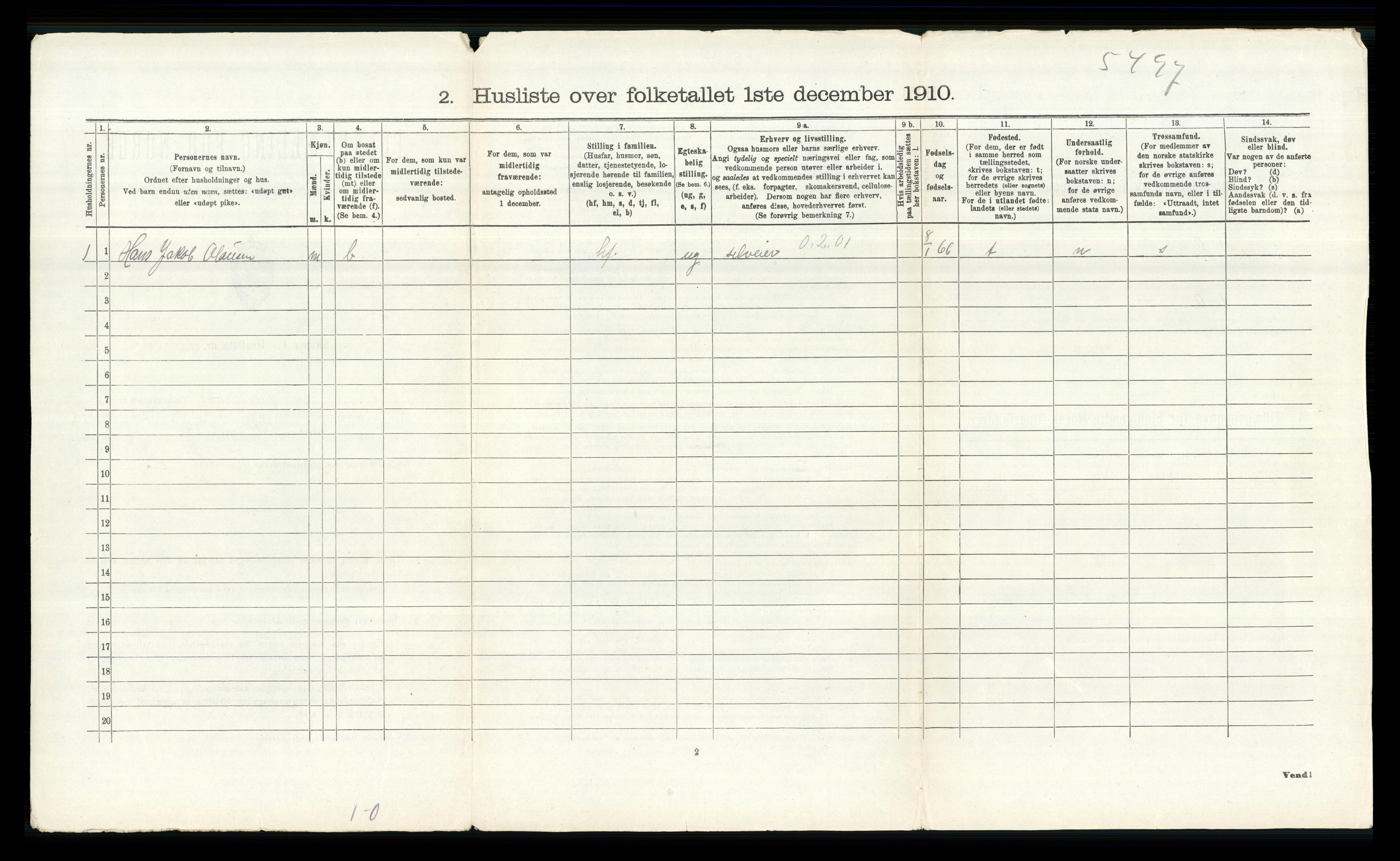 RA, 1910 census for Ullensaker, 1910, p. 1986