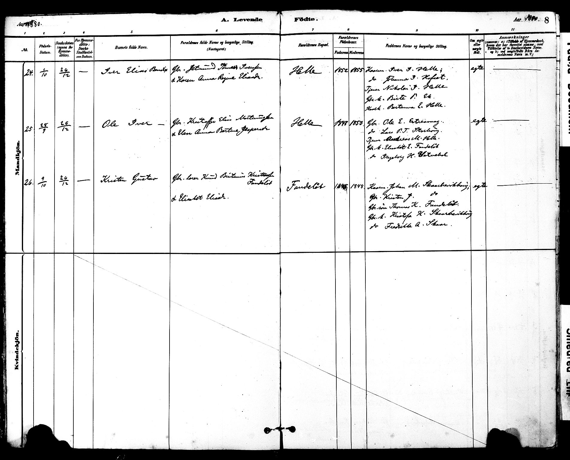 Ministerialprotokoller, klokkerbøker og fødselsregistre - Møre og Romsdal, SAT/A-1454/525/L0374: Parish register (official) no. 525A04, 1880-1899, p. 8