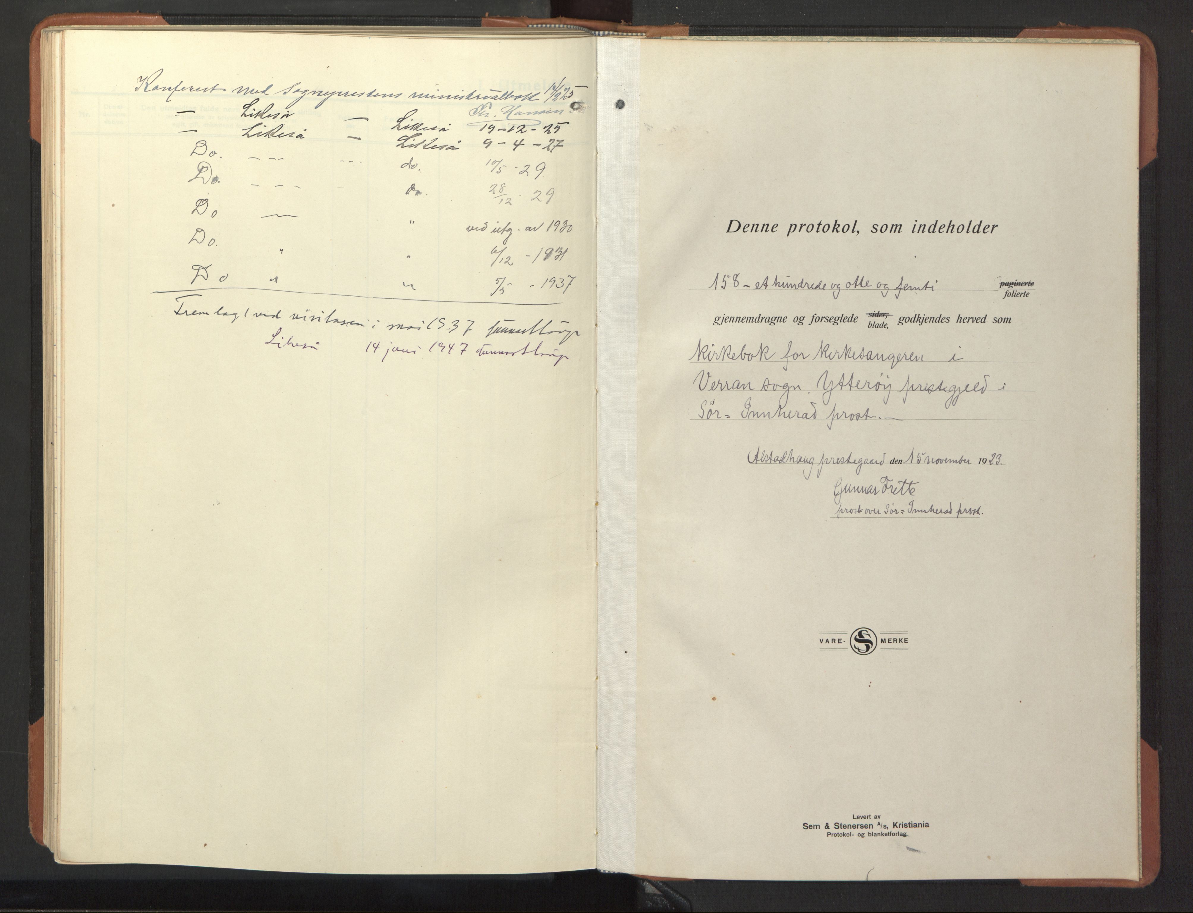 Ministerialprotokoller, klokkerbøker og fødselsregistre - Nord-Trøndelag, SAT/A-1458/744/L0425: Parish register (copy) no. 744C04, 1924-1947