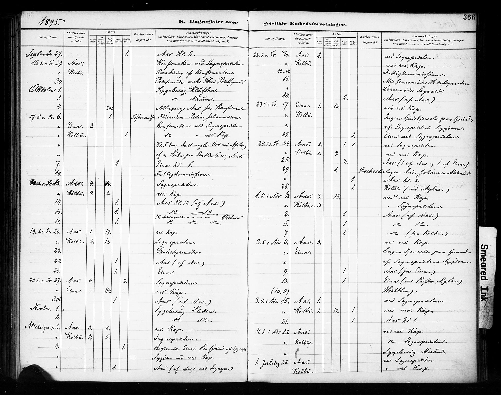 Vestre Toten prestekontor, SAH/PREST-108/H/Ha/Haa/L0011: Parish register (official) no. 11, 1895-1906, p. 366
