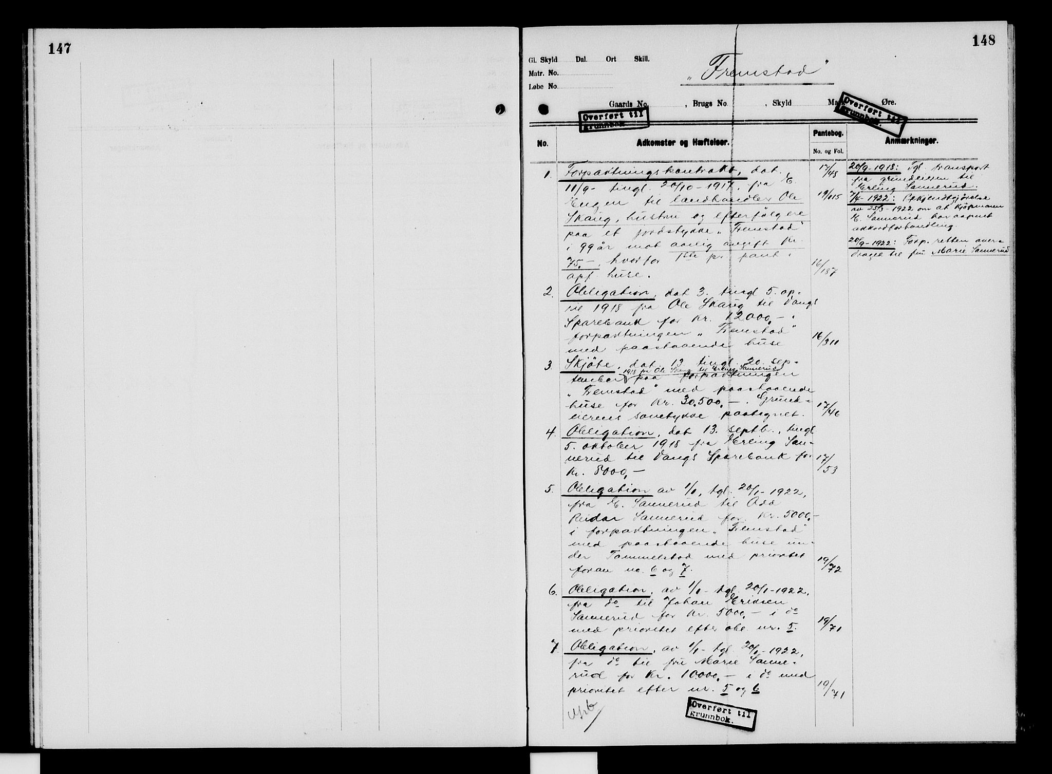 Nord-Hedmark sorenskriveri, SAH/TING-012/H/Ha/Had/Hade/L0009: Mortgage register no. 4.9, 1924-1940, p. 147-148