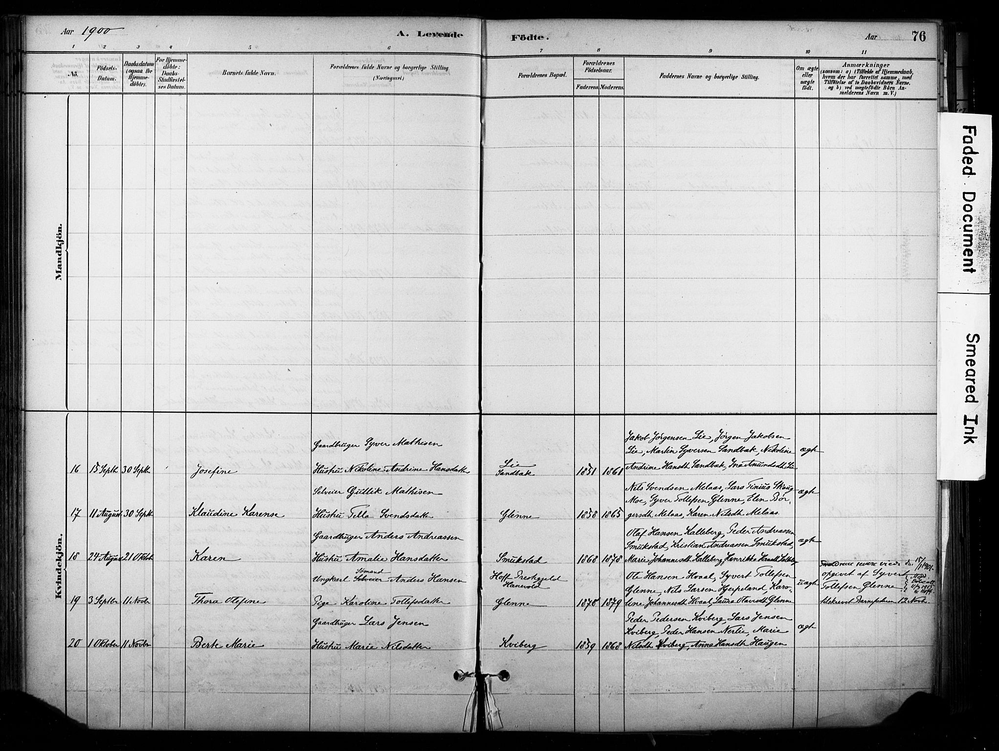 Lardal kirkebøker, AV/SAKO-A-350/F/Fb/L0001: Parish register (official) no. II 1, 1881-1911, p. 76