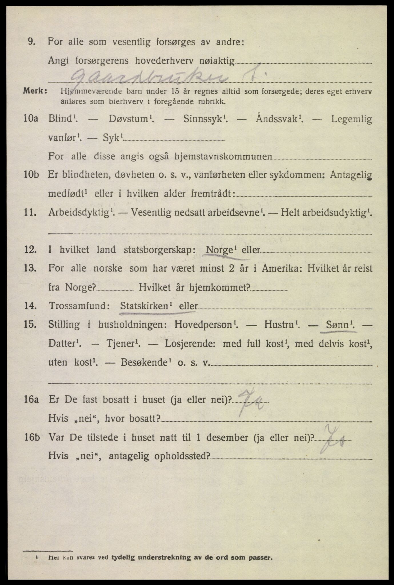 SAK, 1920 census for Feda, 1920, p. 2042