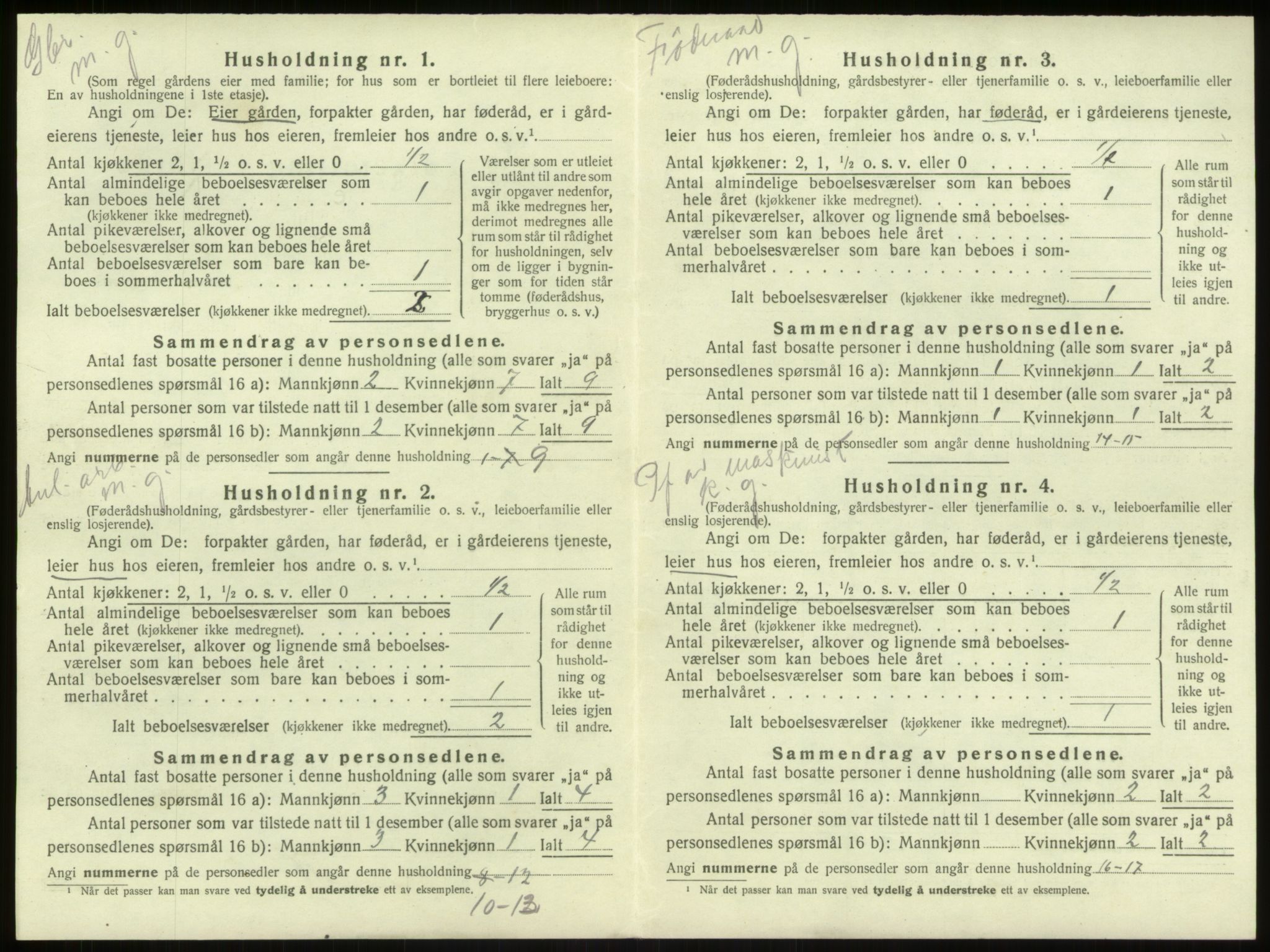 SAB, 1920 census for Haus, 1920, p. 494