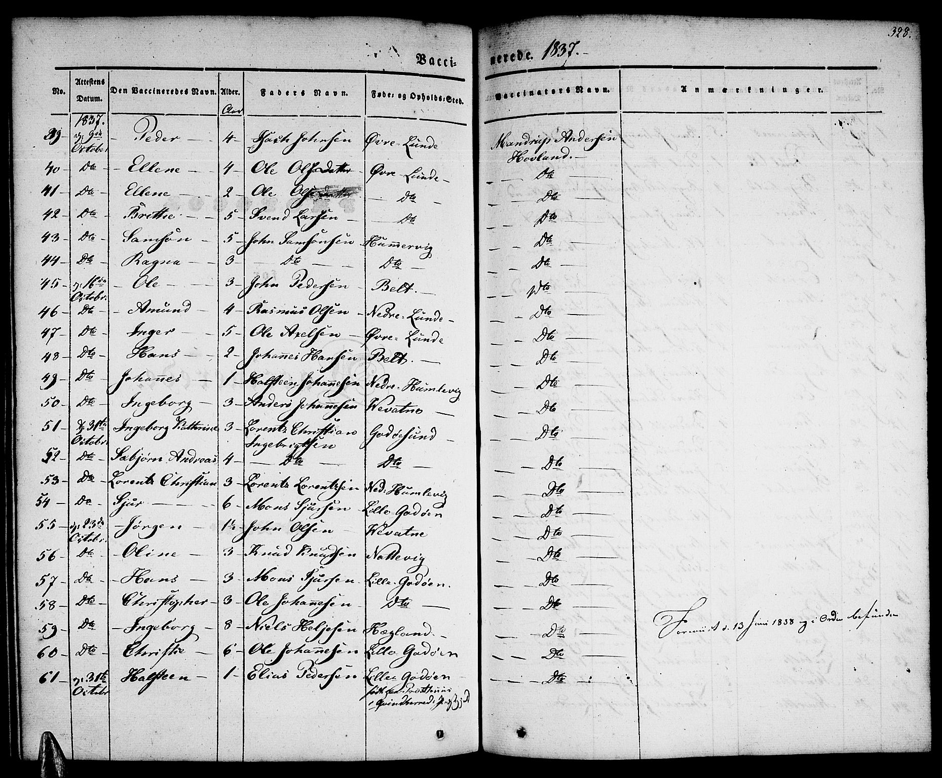 Tysnes sokneprestembete, AV/SAB-A-78601/H/Haa: Parish register (official) no. A 9, 1837-1848, p. 328