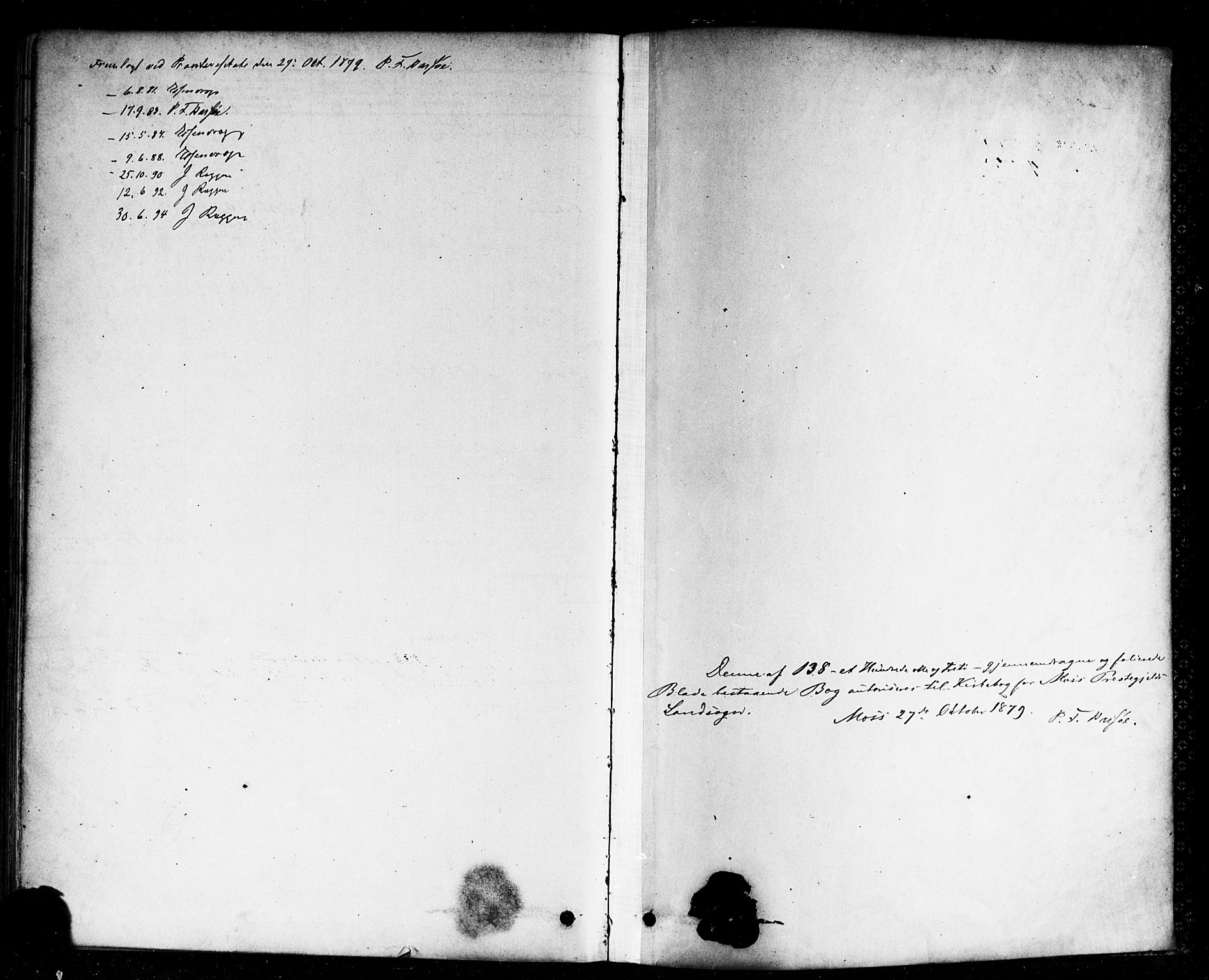 Moss prestekontor Kirkebøker, SAO/A-2003/F/Fc/L0001: Parish register (official) no. III 1, 1878-1894