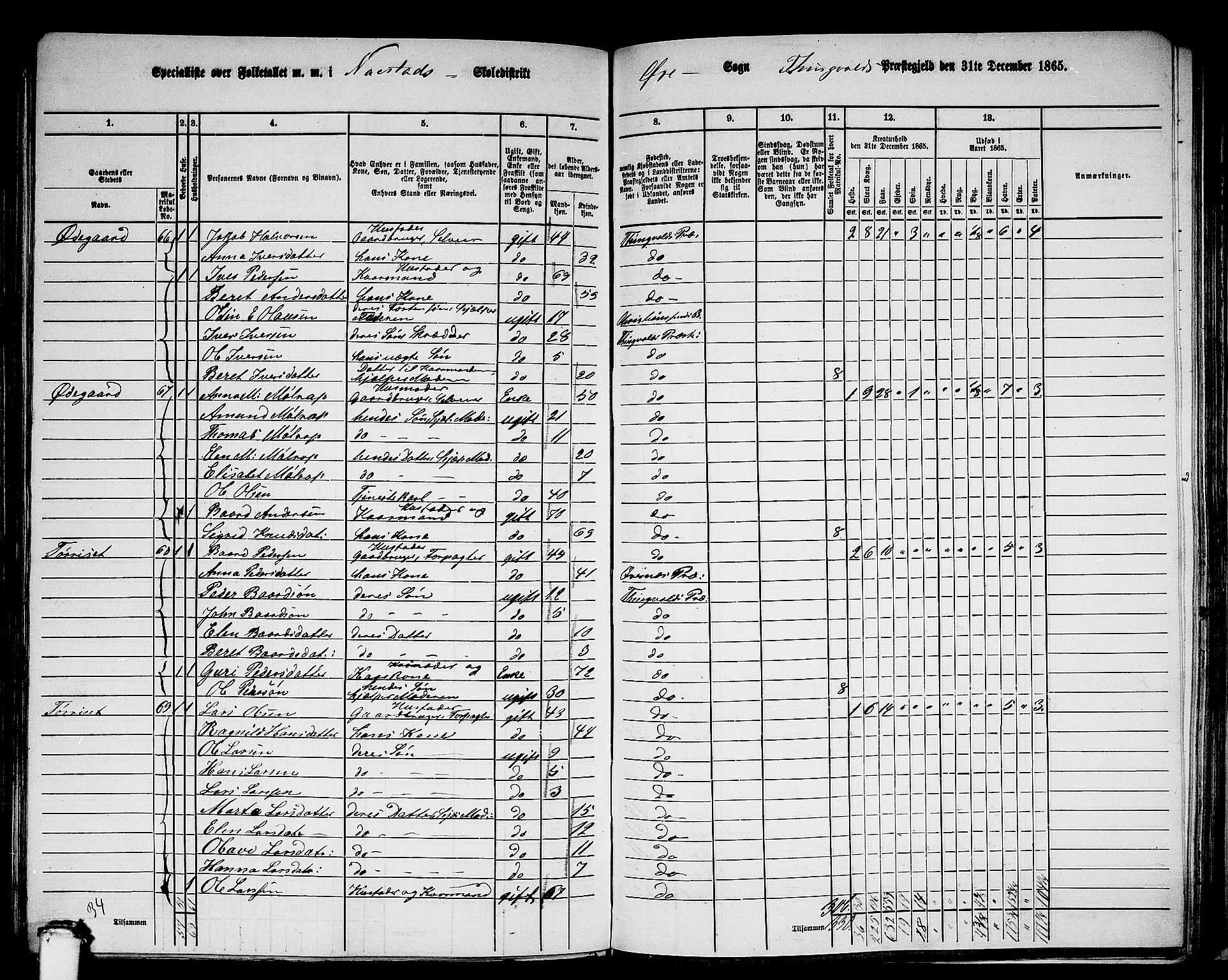 RA, 1865 census for Tingvoll, 1865, p. 172