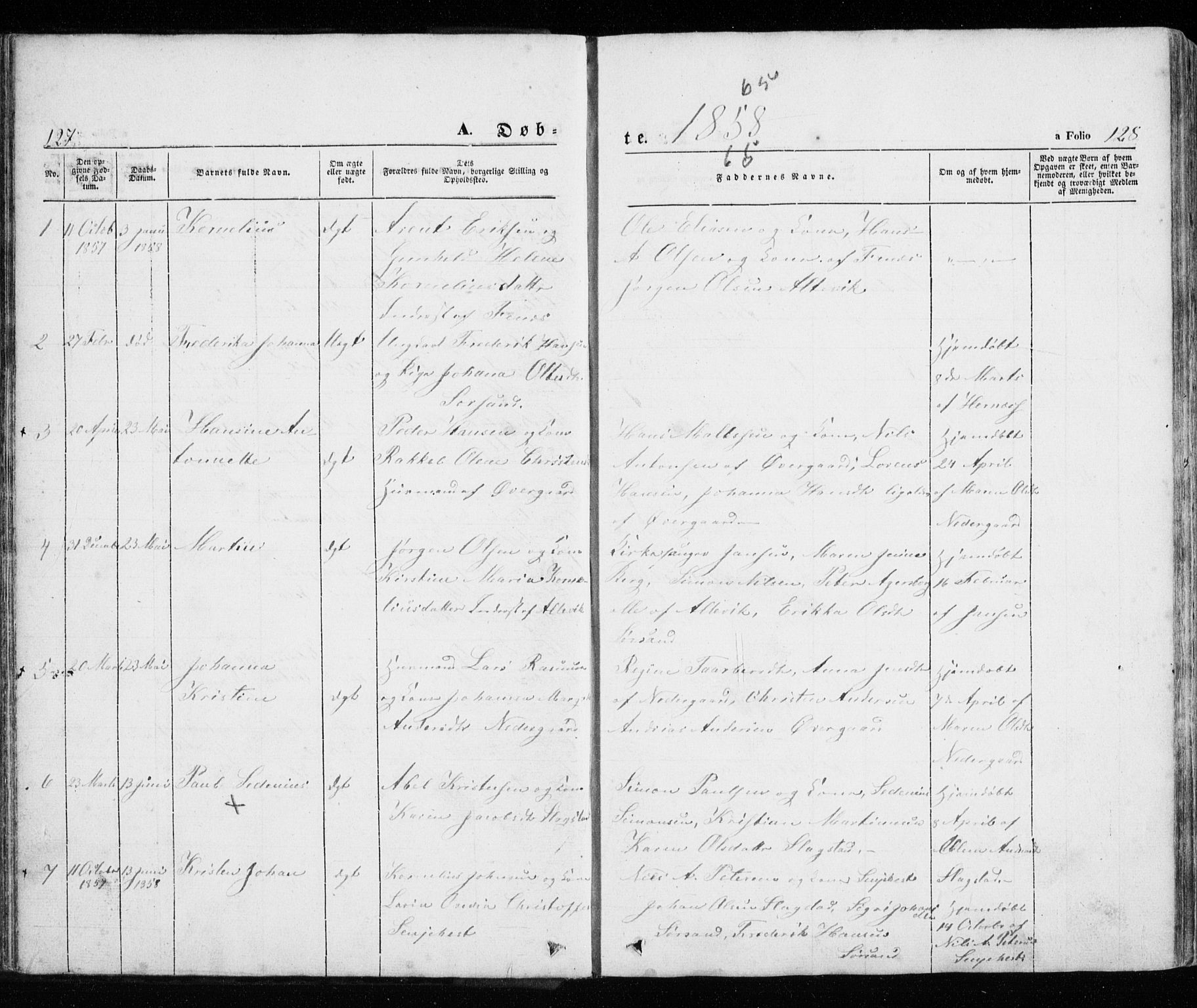 Trondenes sokneprestkontor, SATØ/S-1319/H/Ha/L0010kirke: Parish register (official) no. 10, 1840-1865, p. 127-128