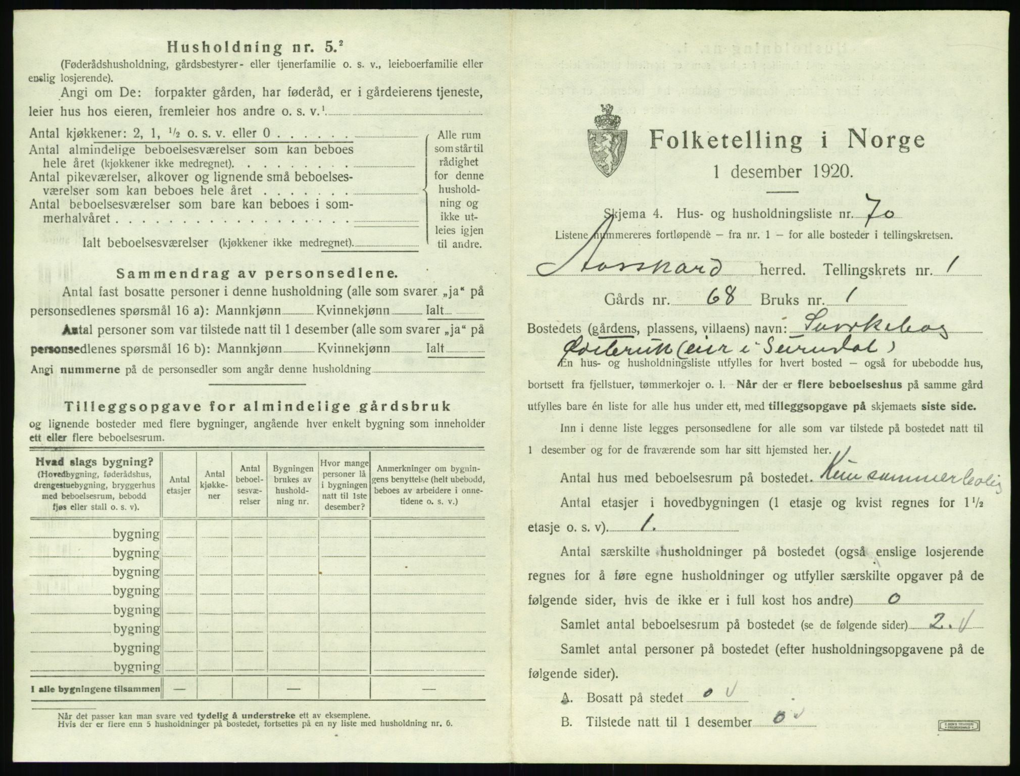 SAT, 1920 census for Åsskard, 1920, p. 159