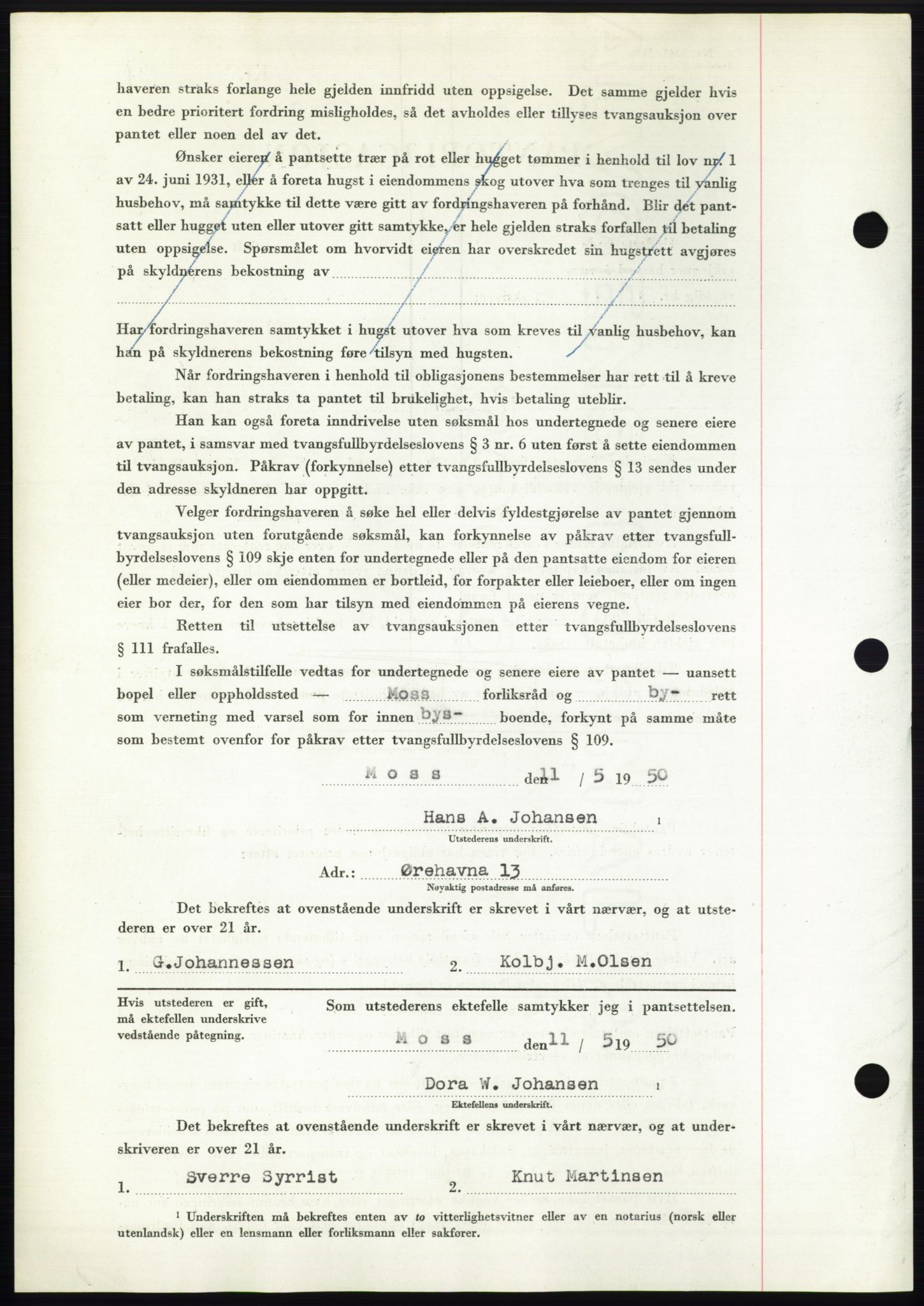 Moss sorenskriveri, AV/SAO-A-10168: Mortgage book no. B24, 1950-1950, Diary no: : 1437/1950