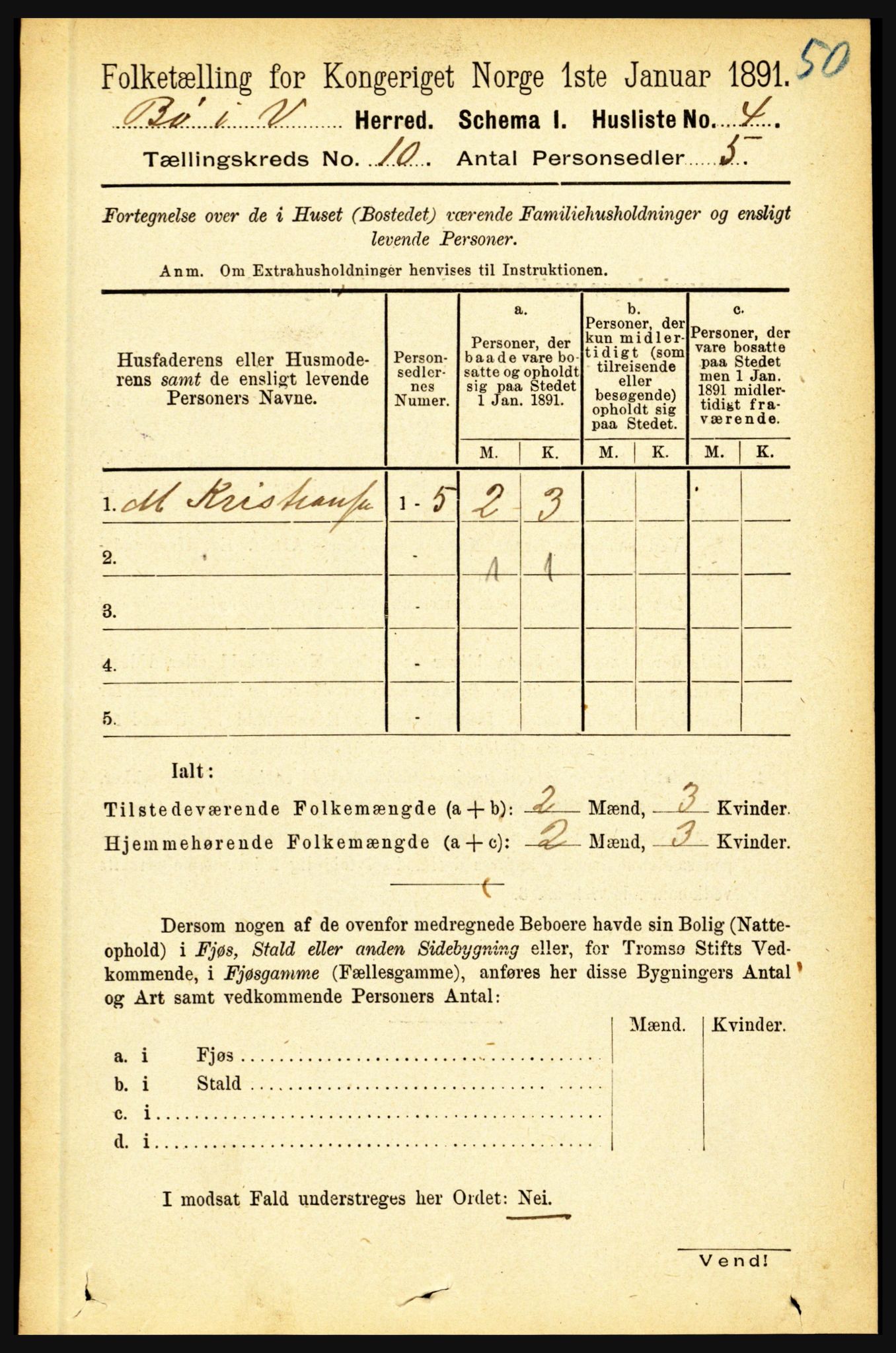 RA, 1891 census for 1867 Bø, 1891, p. 3987