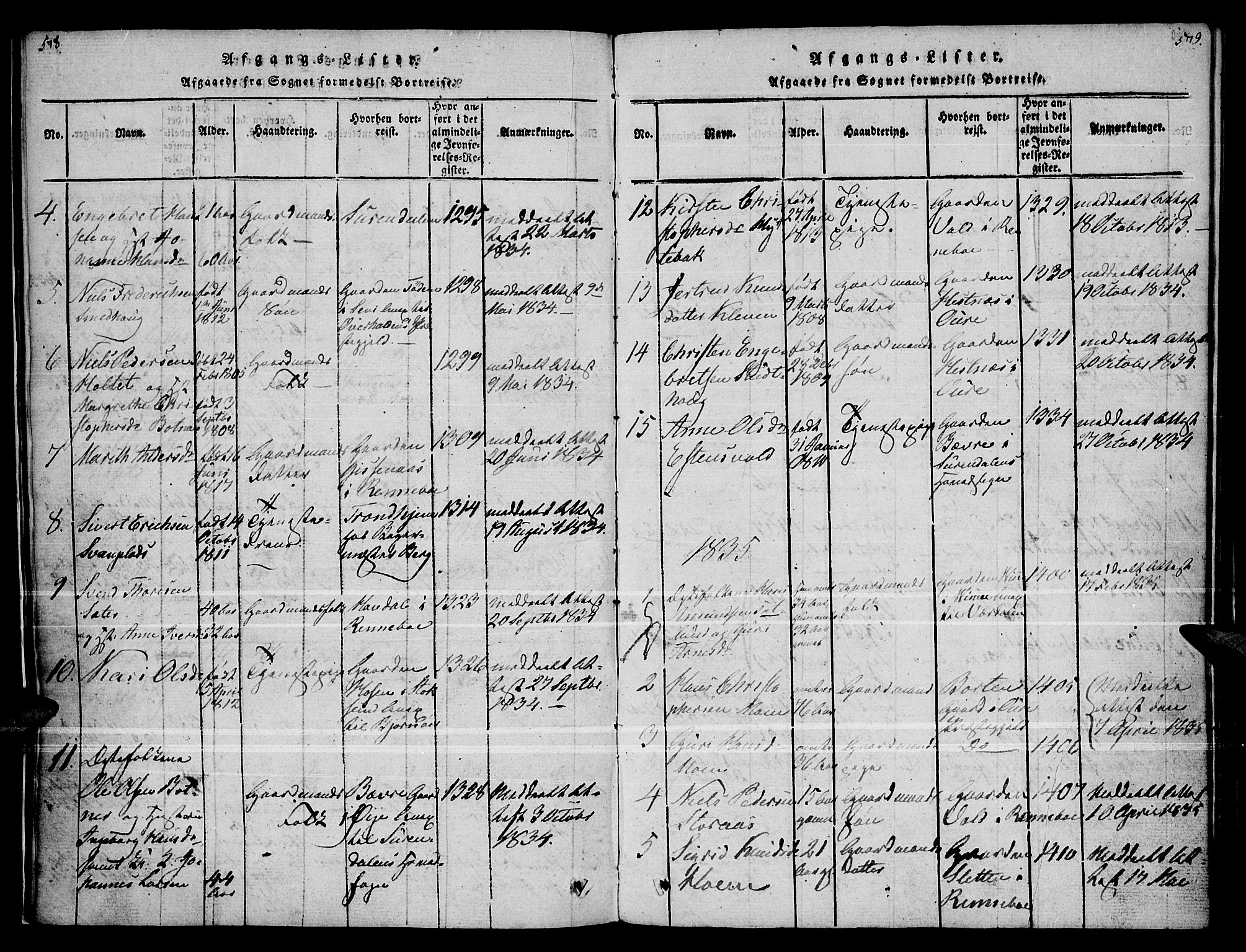 Kvikne prestekontor, SAH/PREST-064/H/Ha/Haa/L0004: Parish register (official) no. 4, 1815-1840, p. 578-579