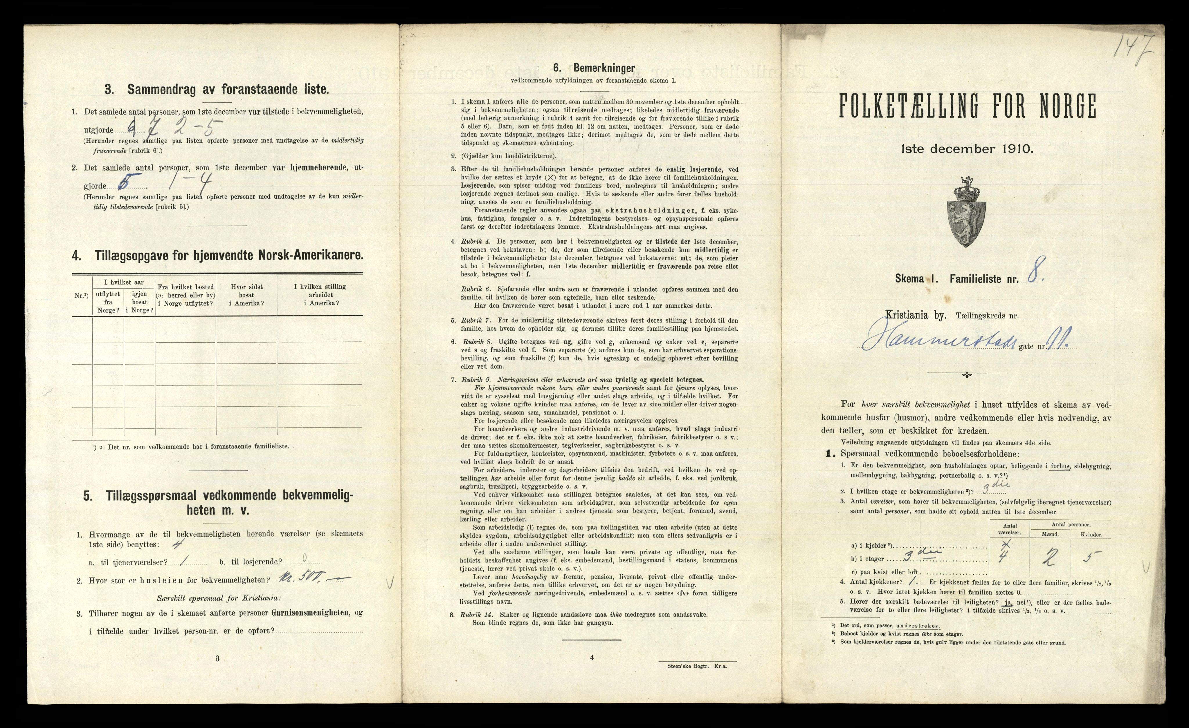 RA, 1910 census for Kristiania, 1910, p. 33605