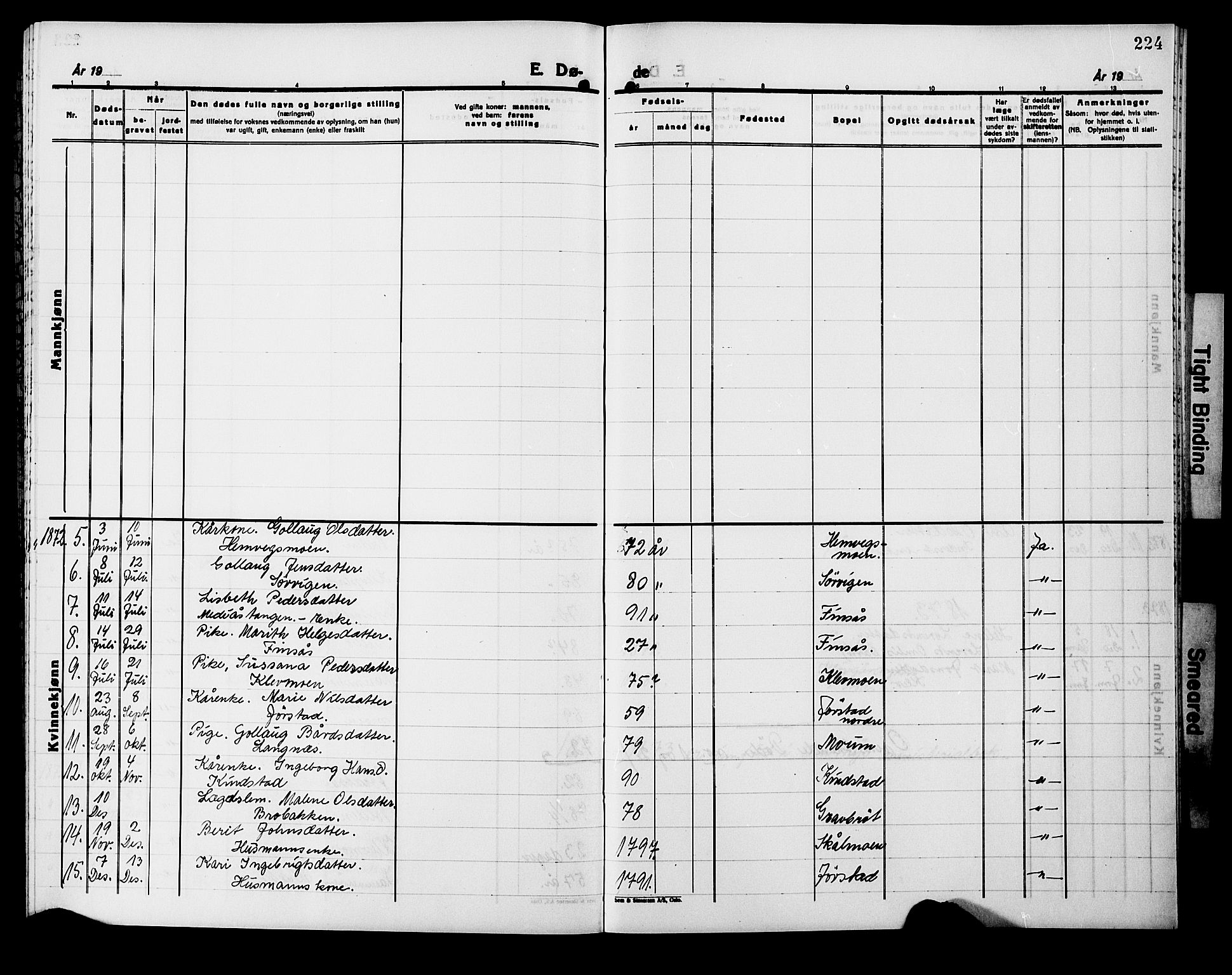 Ministerialprotokoller, klokkerbøker og fødselsregistre - Nord-Trøndelag, SAT/A-1458/749/L0485: Parish register (official) no. 749D01, 1857-1872, p. 224